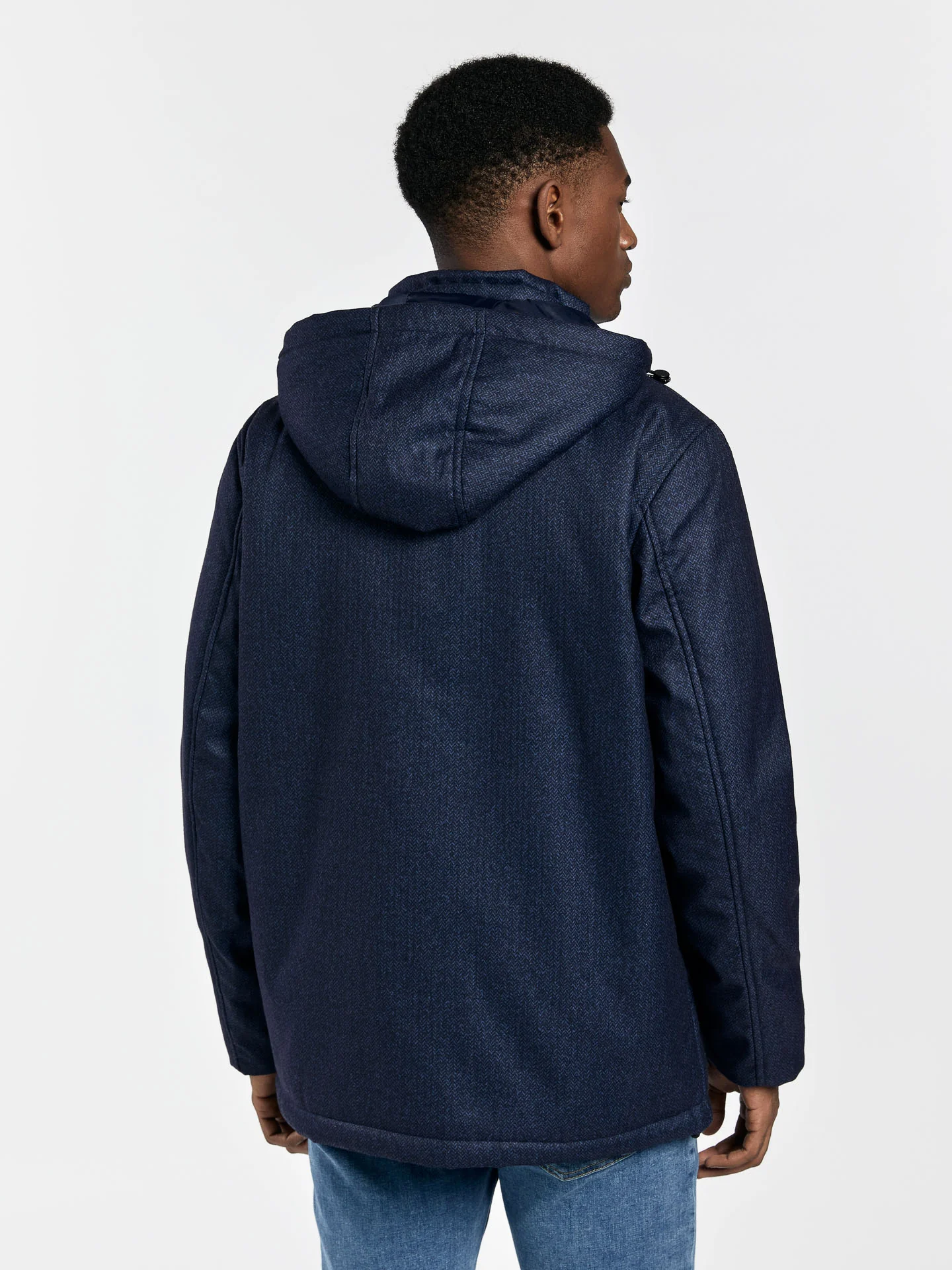 Hooded herringbone jacket - Image 3