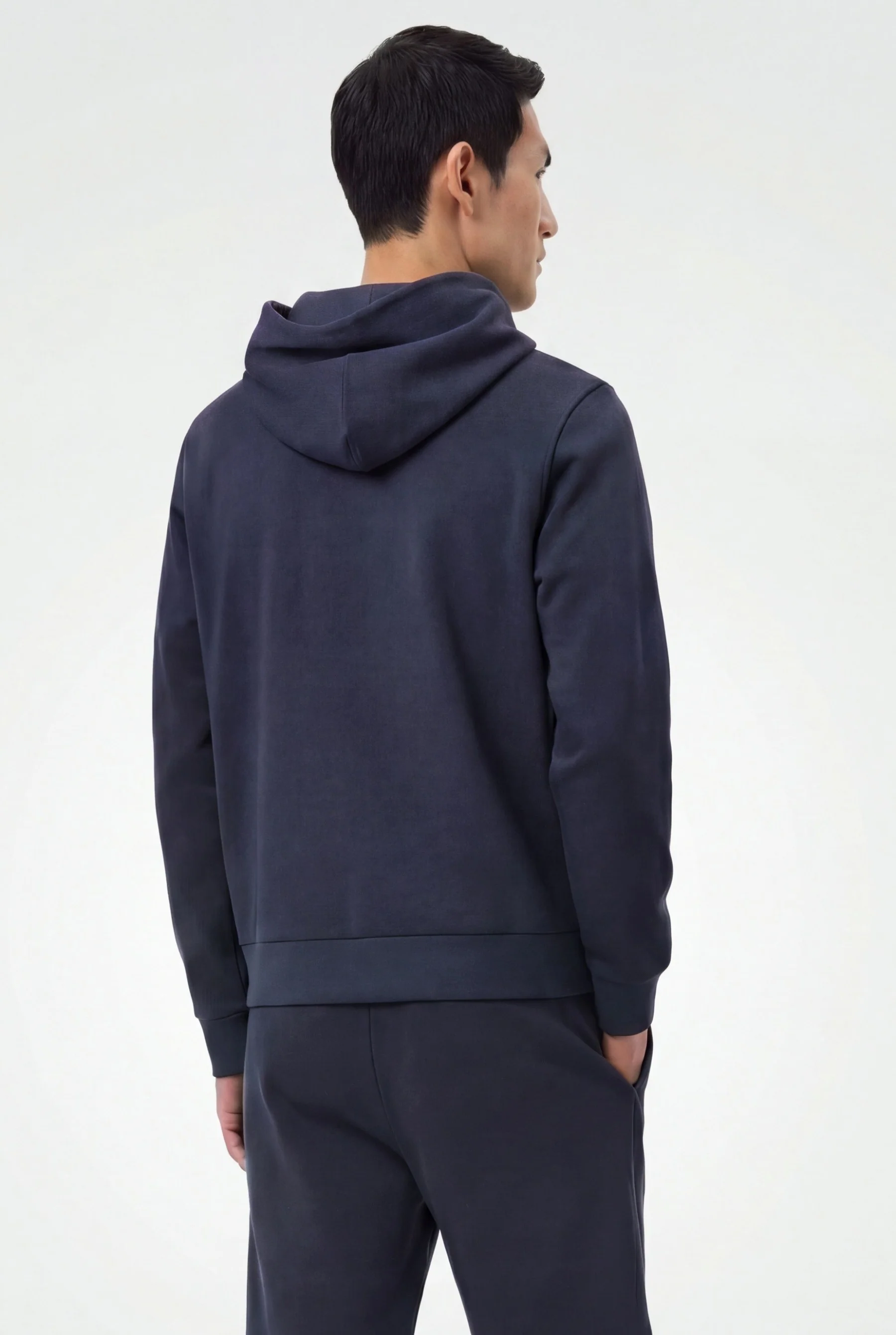 Hooded Interlock Sweatshirt With Kangaroo Pocket - Image 3