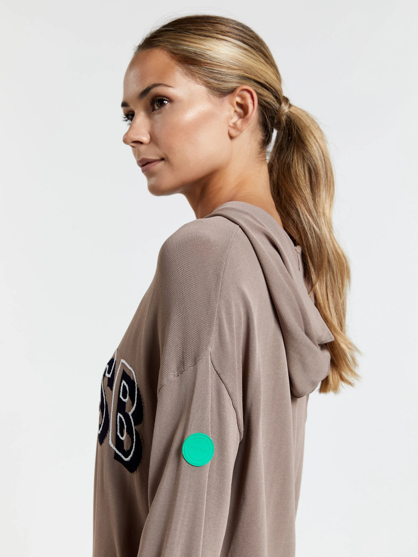 Hooded sweater with jacquard letters - Image 2