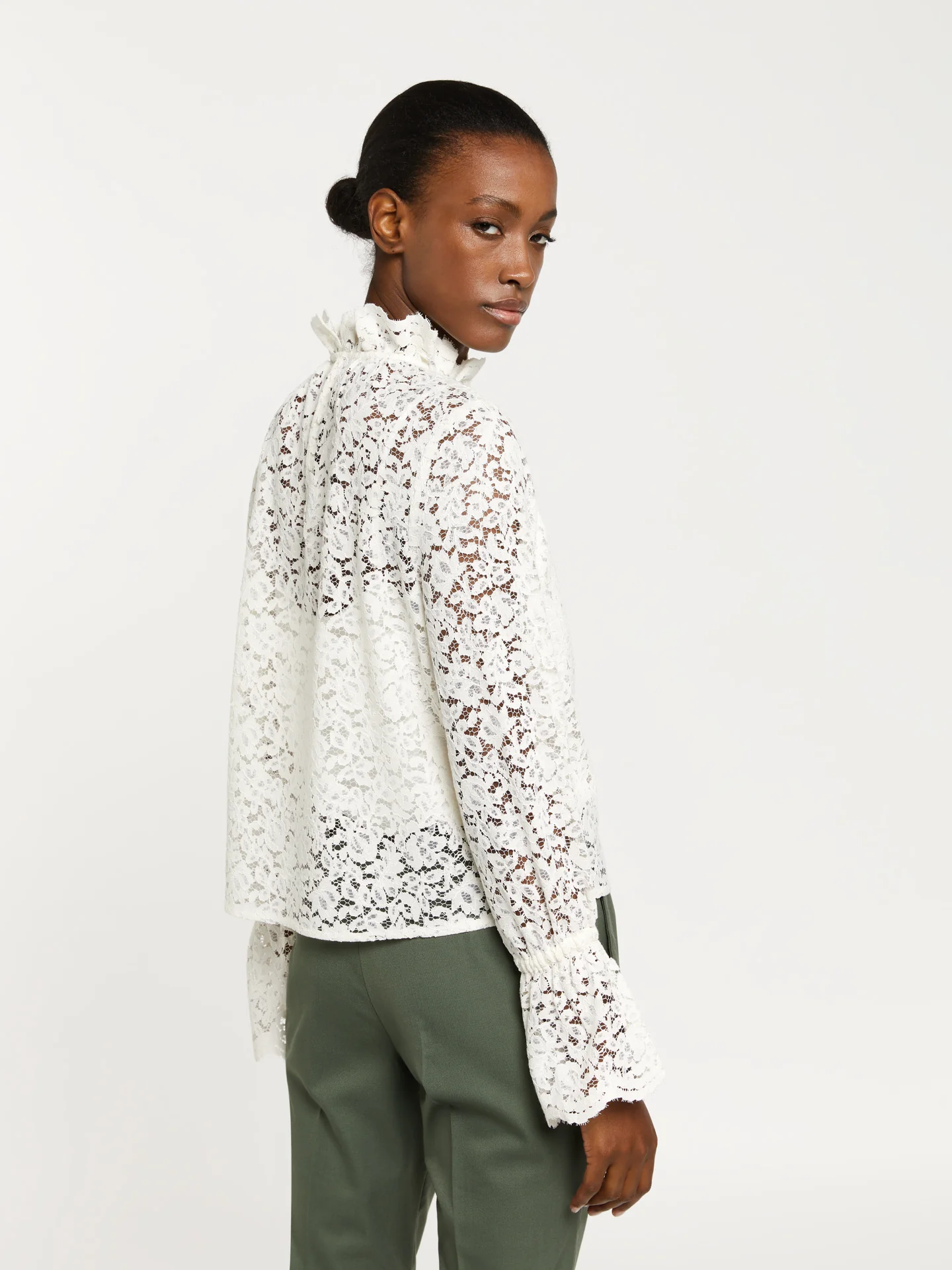 Lace blouse with bell sleeves - Image 2