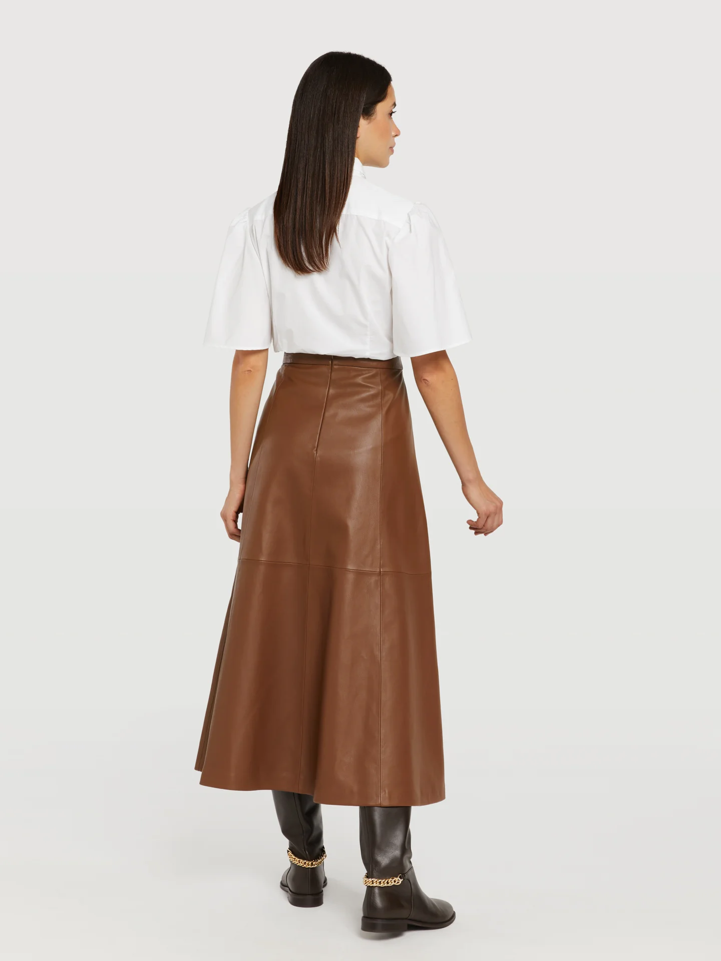 Leather bell shape skirt - Image 3