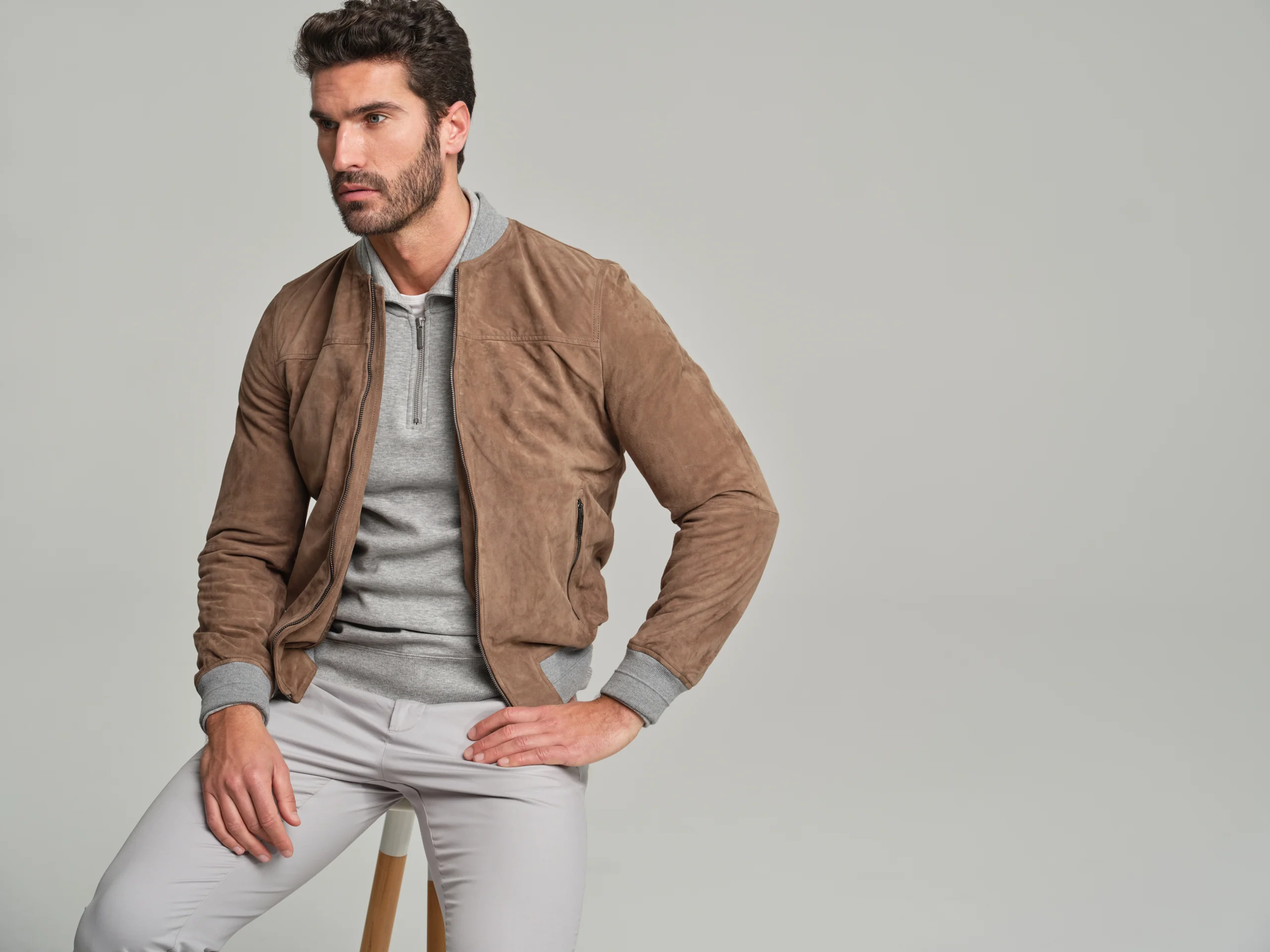 Leather bomber jacket - Image 3