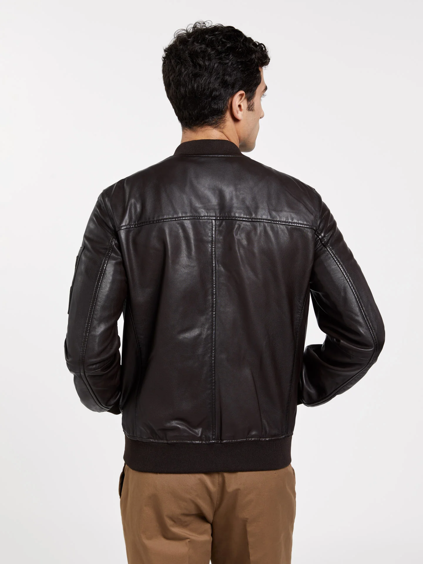 Leather Bomber Jacket - Image 6