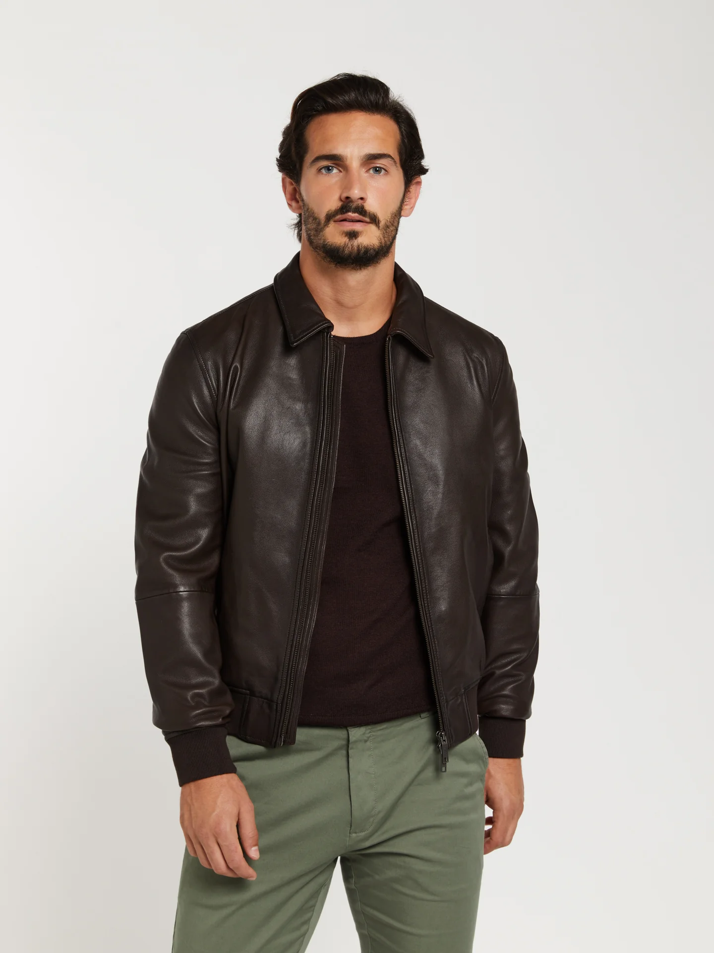 Leather bomber jacket - Image 2