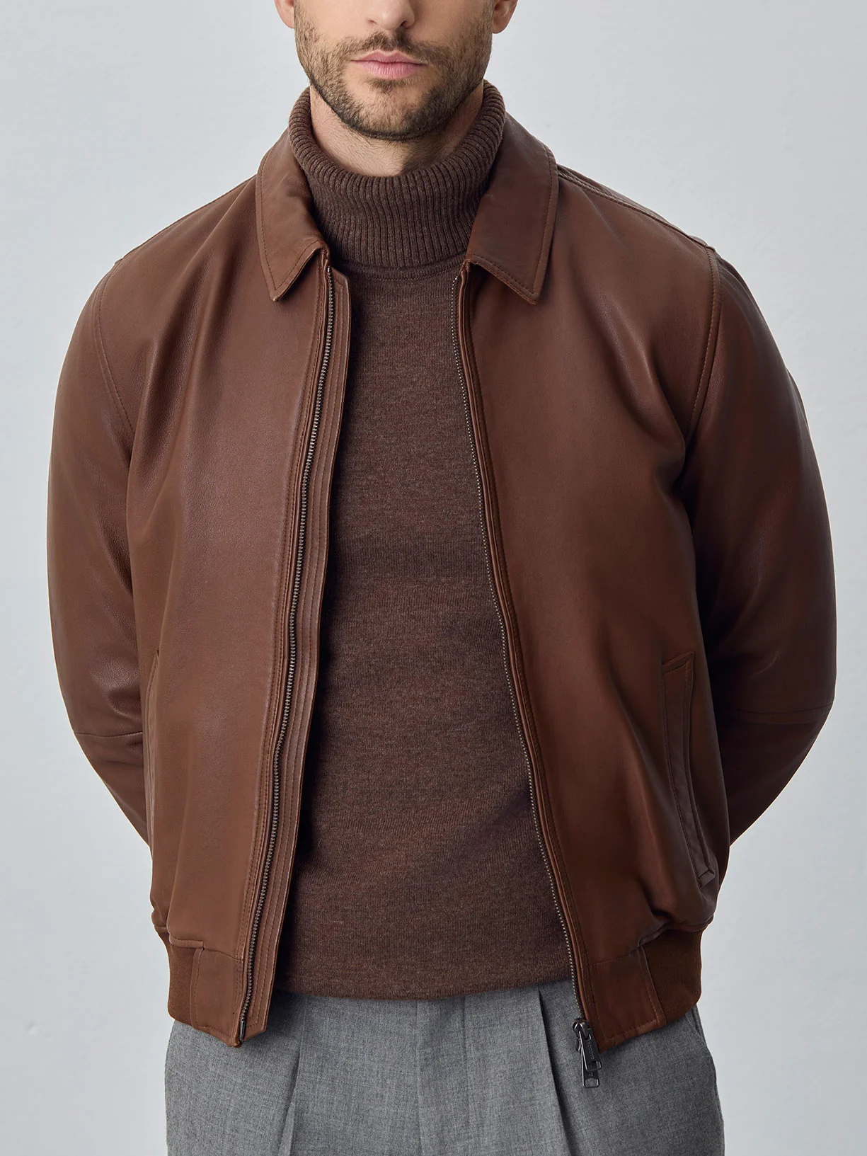 Leather bomber jacket - Image 6