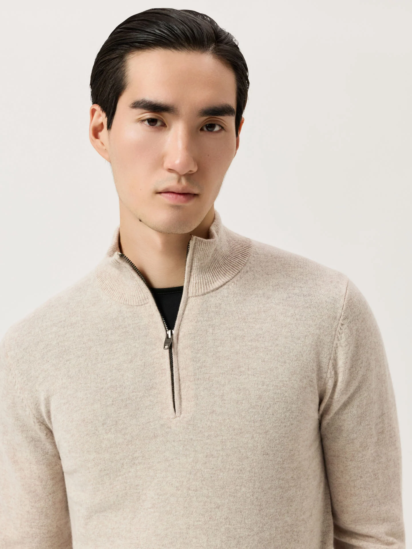 Long Sleeve Half-Zip Sweater In Fine Lambswool - Image 14
