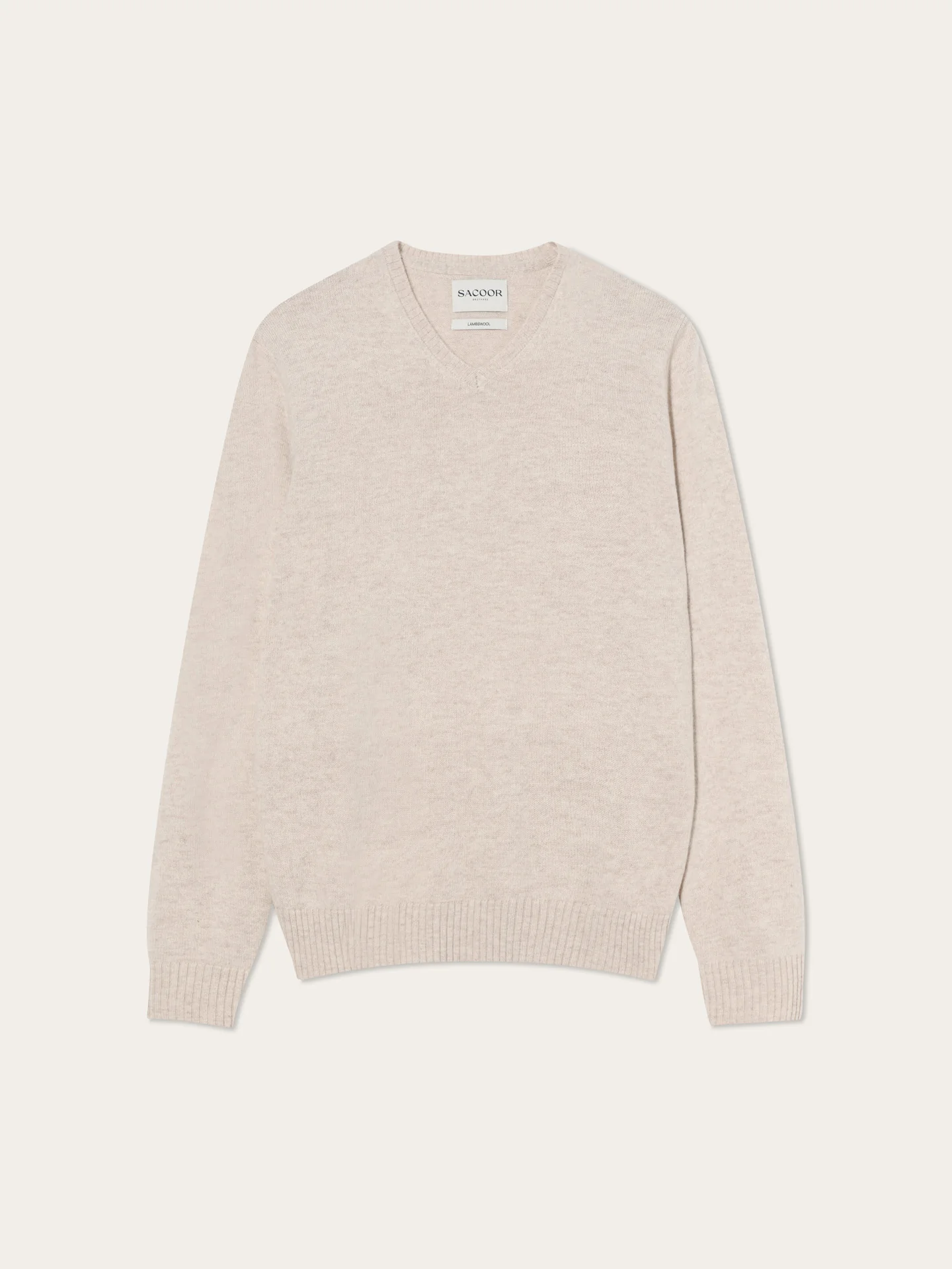 Long Sleeve V-Neck Sweater In Pure Lambswool - Image 12