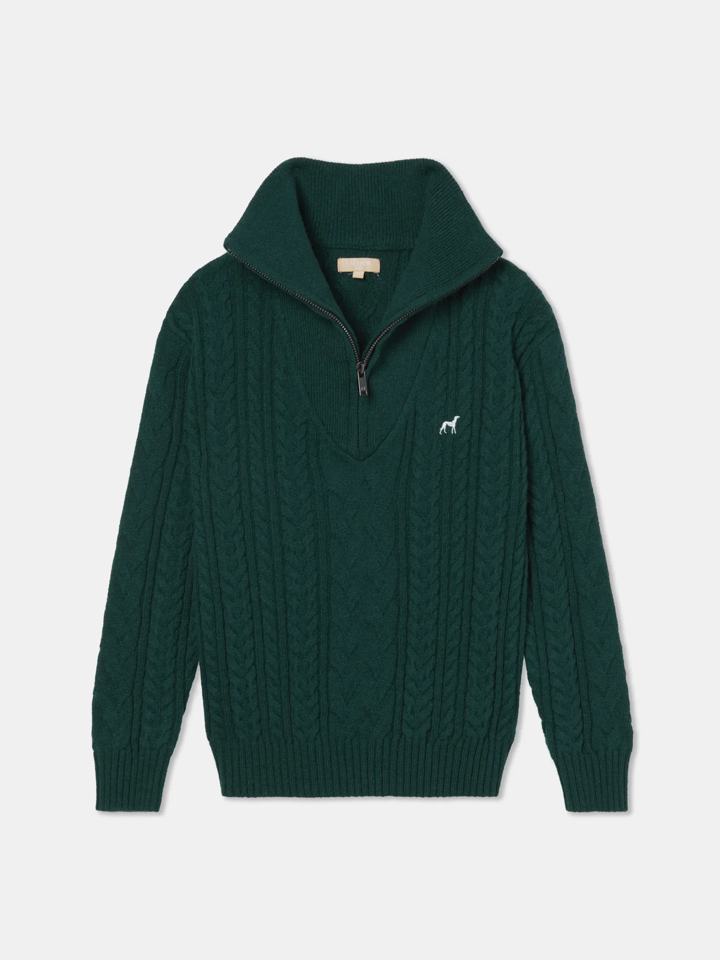 Long Sleeves Cable Knit Half-Zip Sweater - Image 3