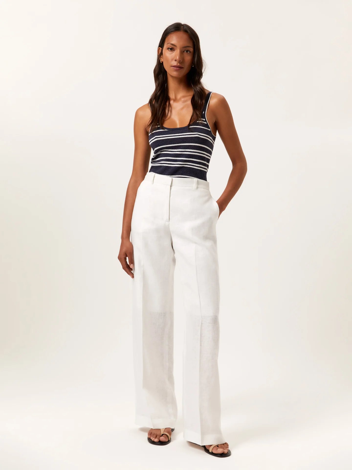 Loose Fit Trousers In 100%Linen - Image 2