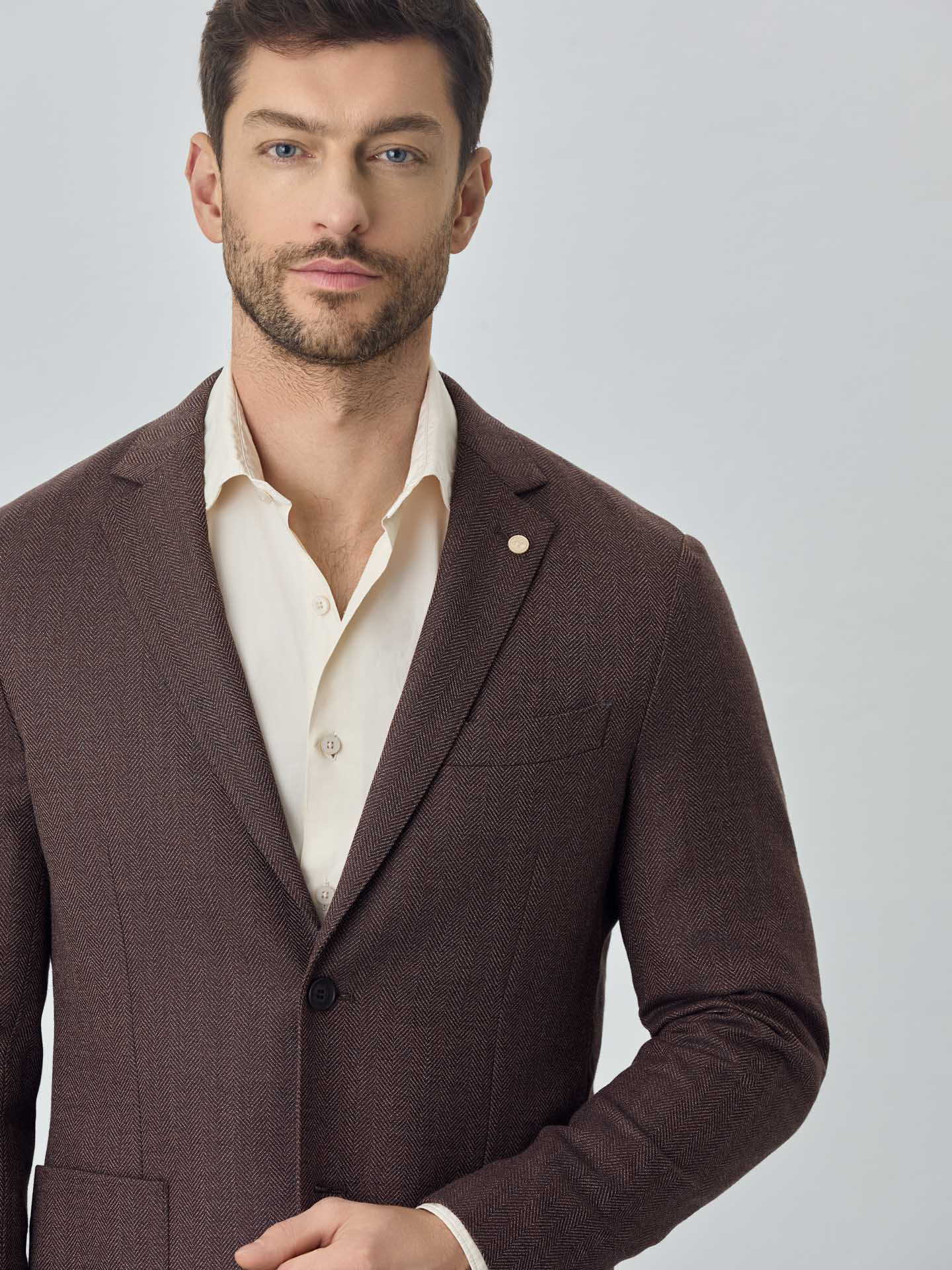 Luxeleisure Edition herringbone bi-stretch blazer - Image 3