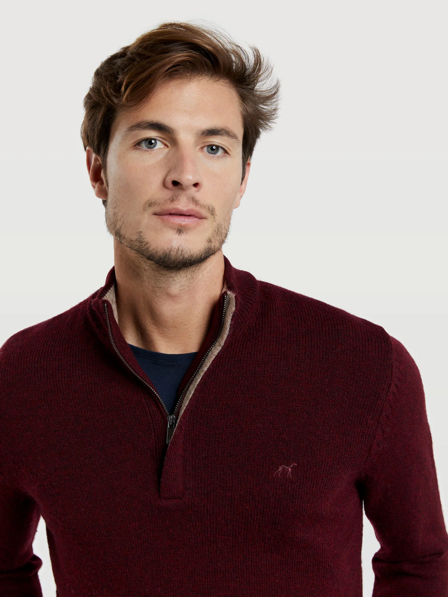 Machine washable half-zip sweater