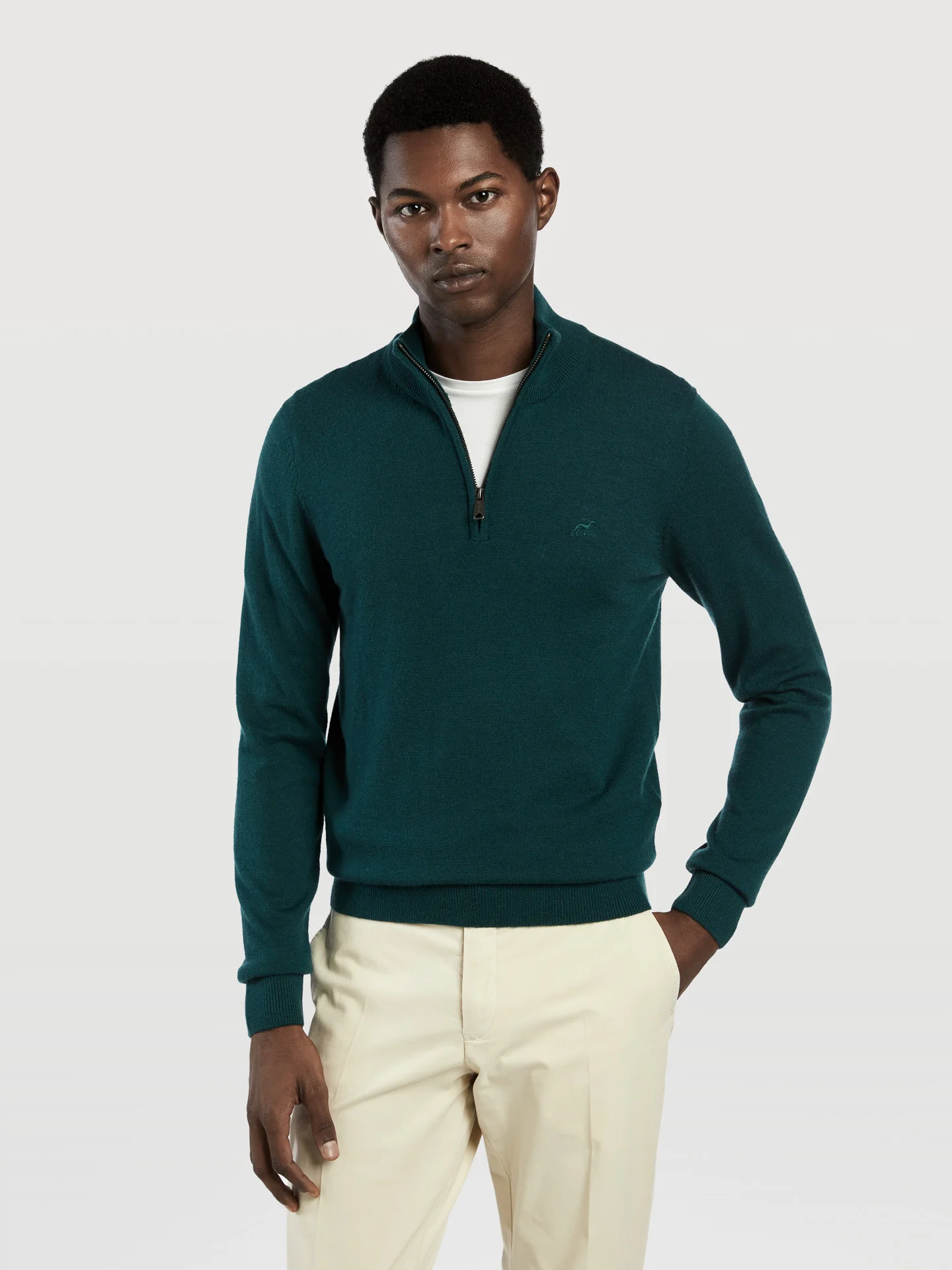 Machine washable high collar half-zip sweater - Image 4