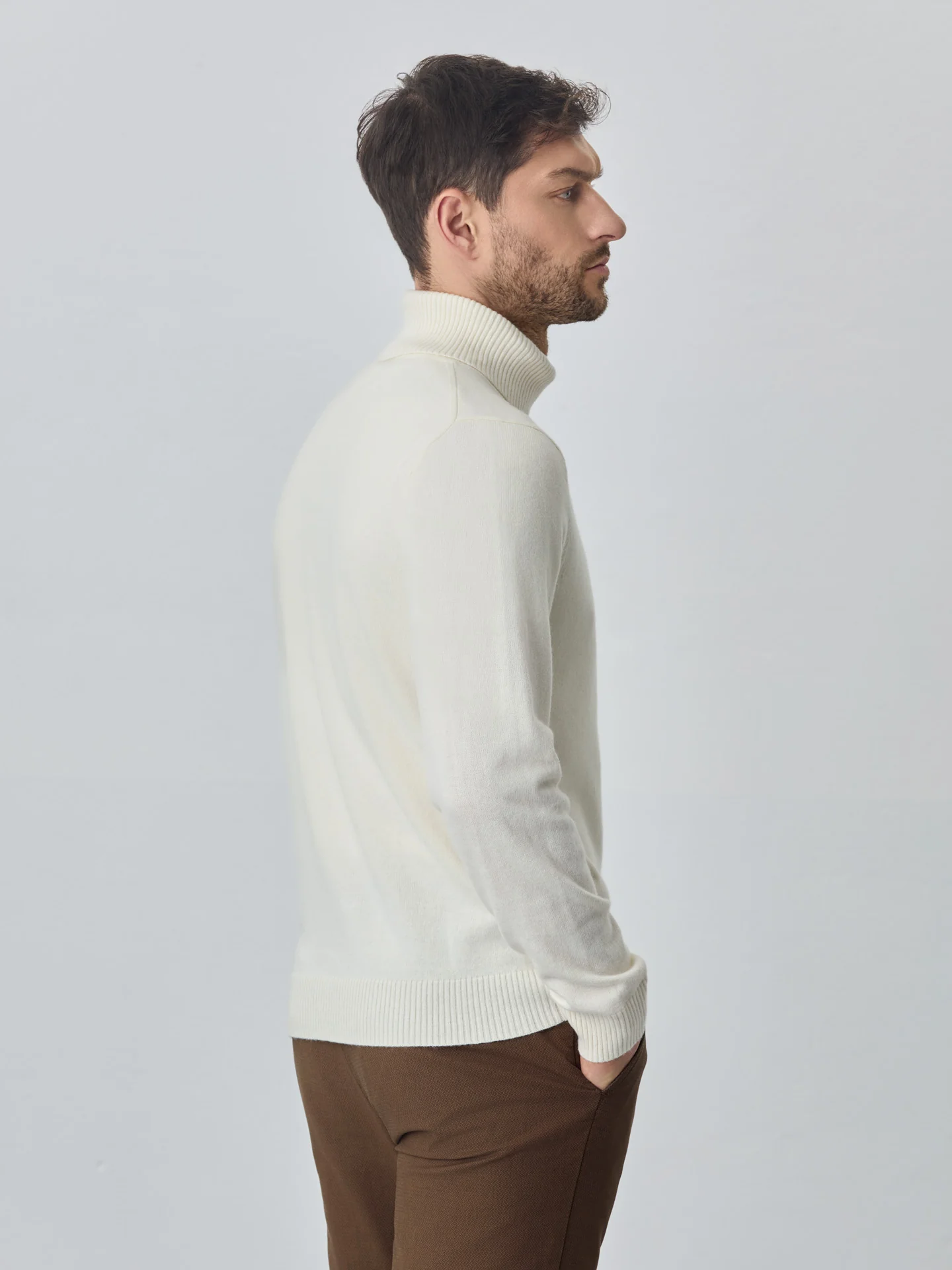 Machine Washable Turtleneck Sweater With Long Sleeves In Lambswool Blend - Image 10