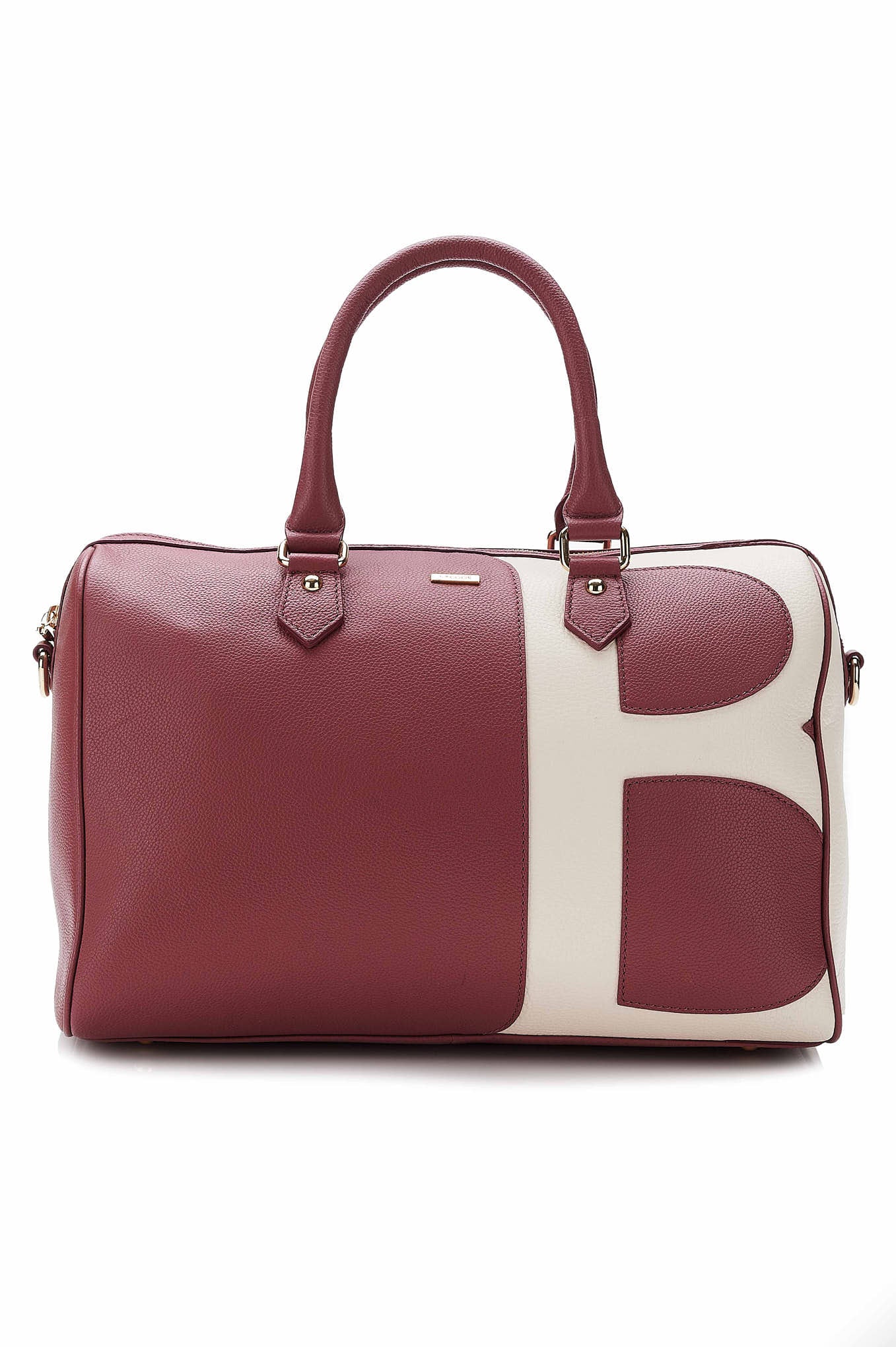 Medium bowling bag made of genuine leather