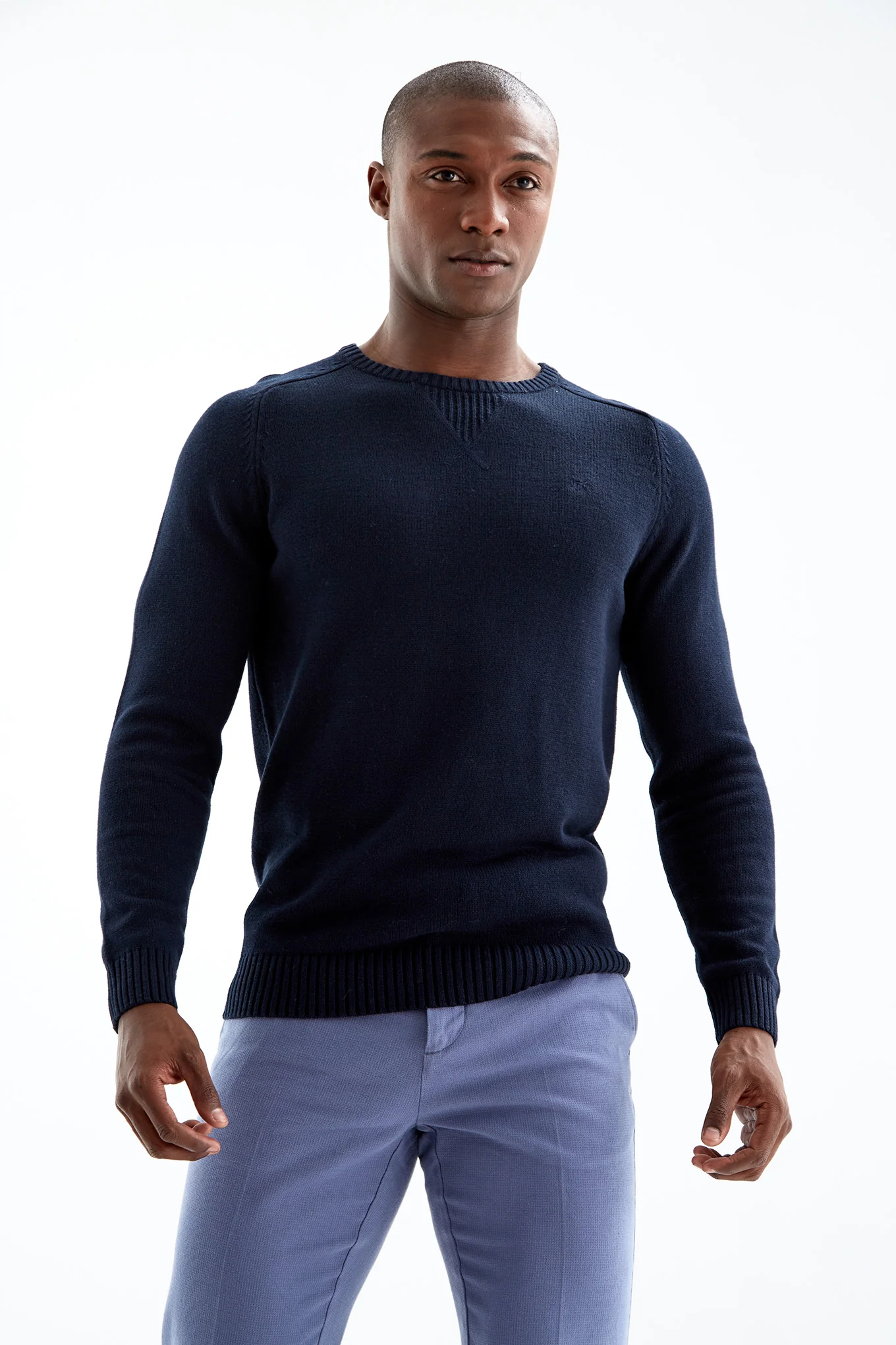 Men's Basic Mingled Knitwear Sweater - Image 3