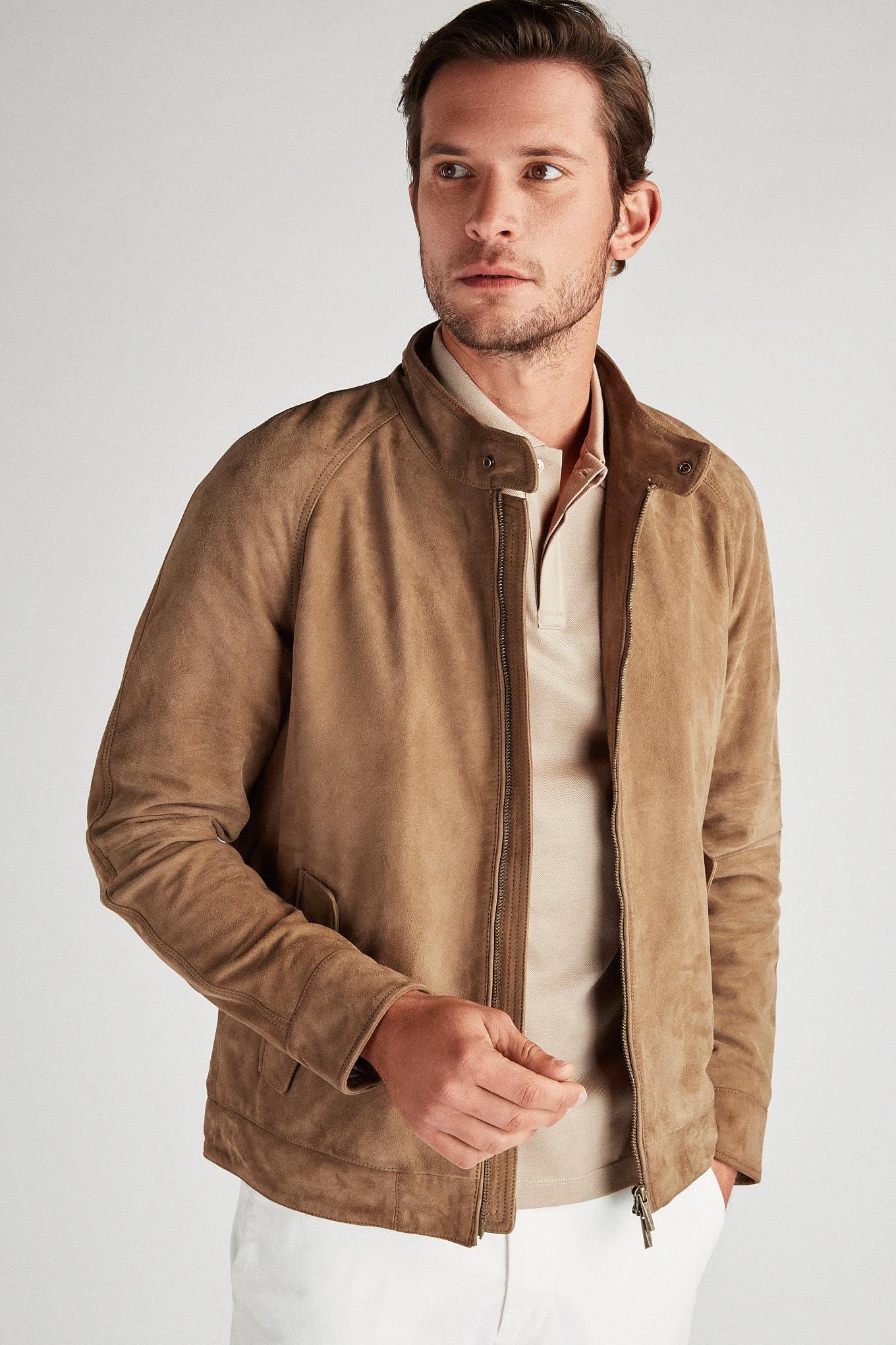 Men?s Casual Genuine Leather Jacket