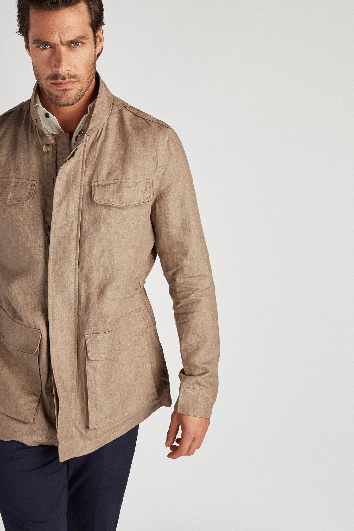 Men's Casual Linen Parka