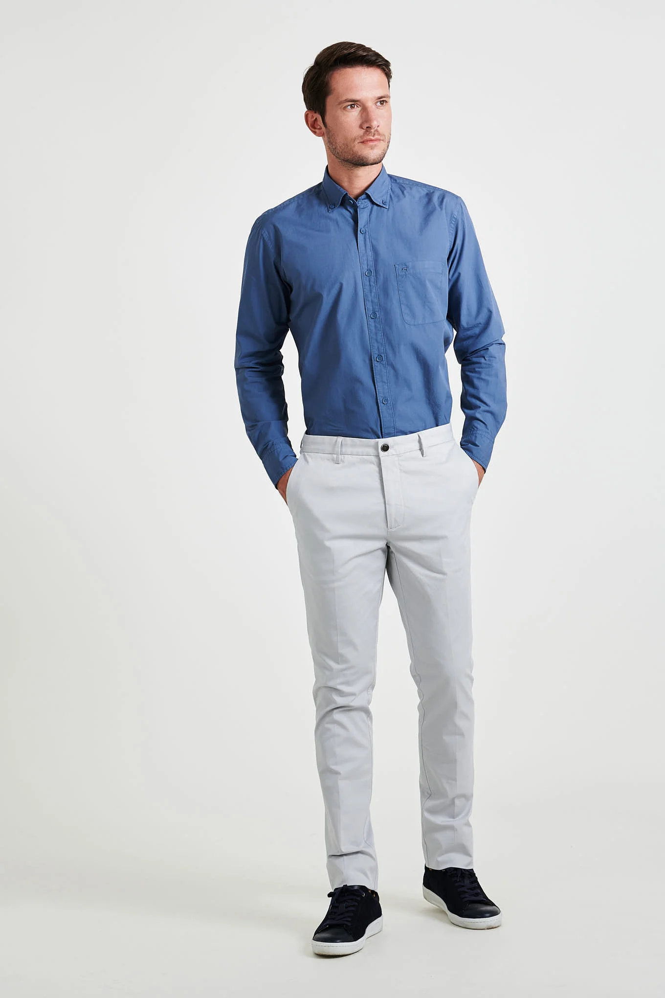 Men's Casual Slim Fit Chino Trousers - Image 45