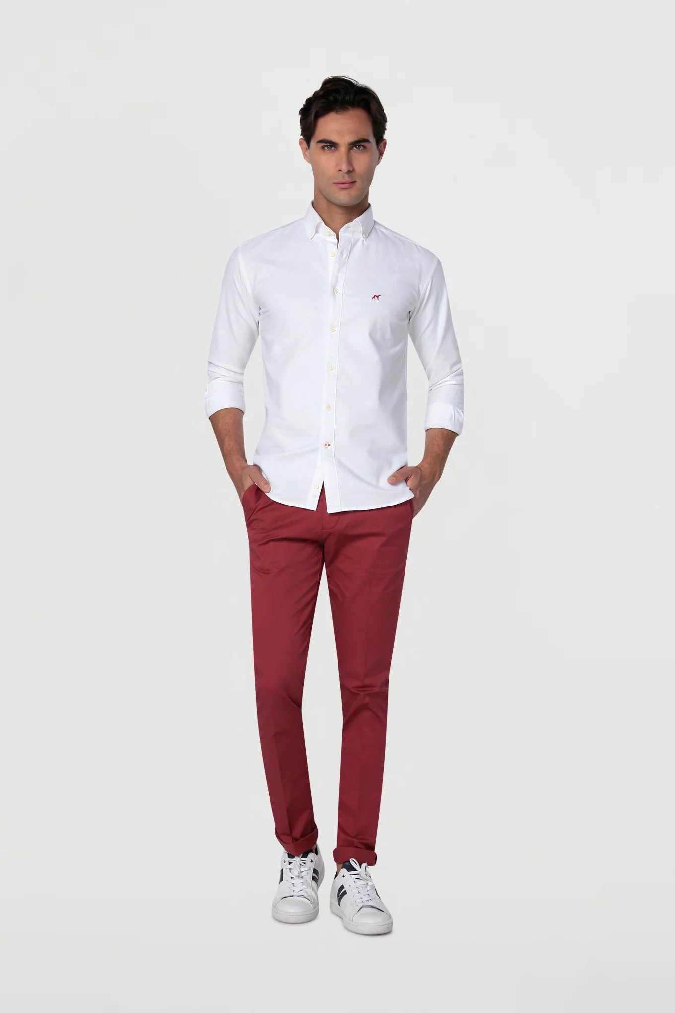 Men's Casual Slim Fit Chino Trousers - Image 55