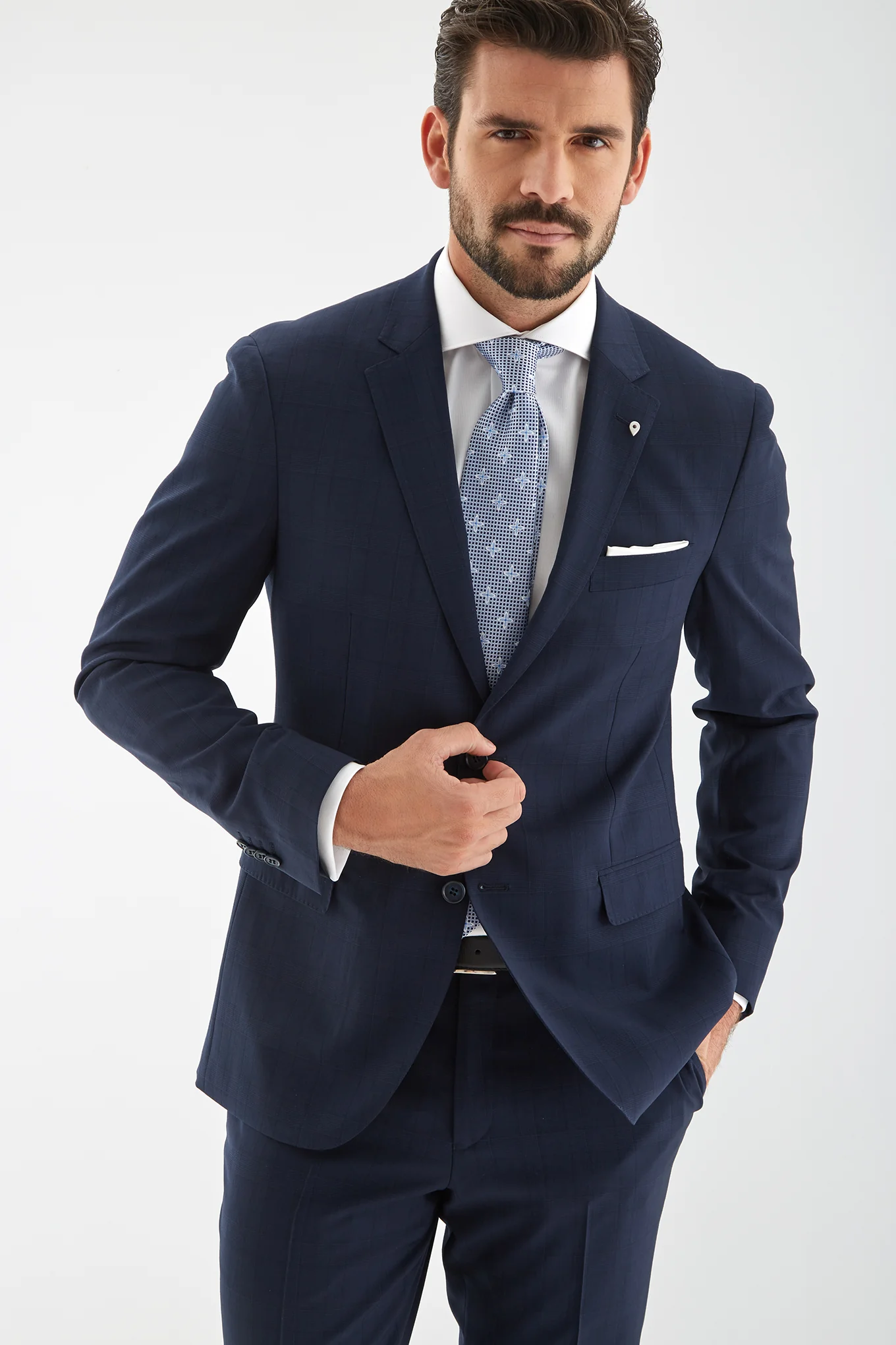 Men's Checked Classic Suit - Image 2
