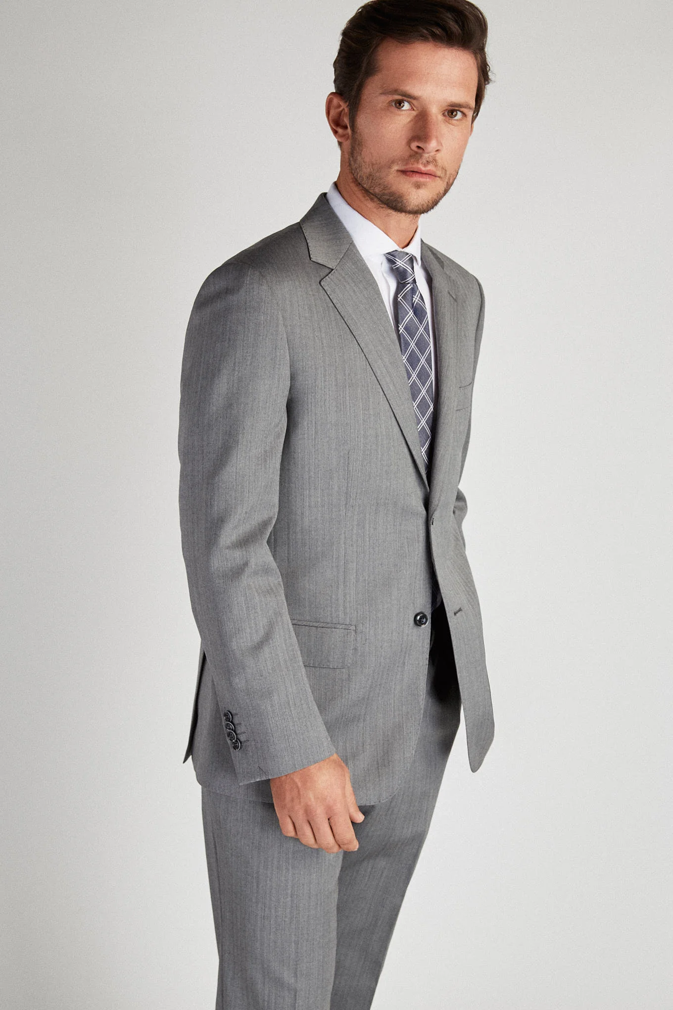 Men's Classic Regular Fit Herringbone Suit - Image 5