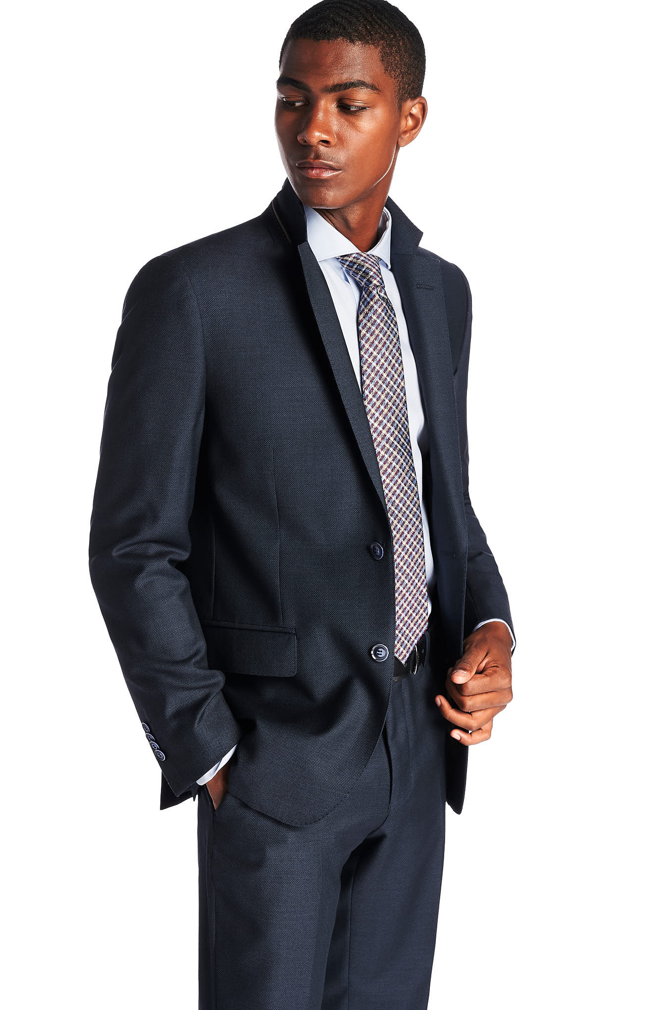 Men's Classic Slim Fit Birdseye Suit - Image 3
