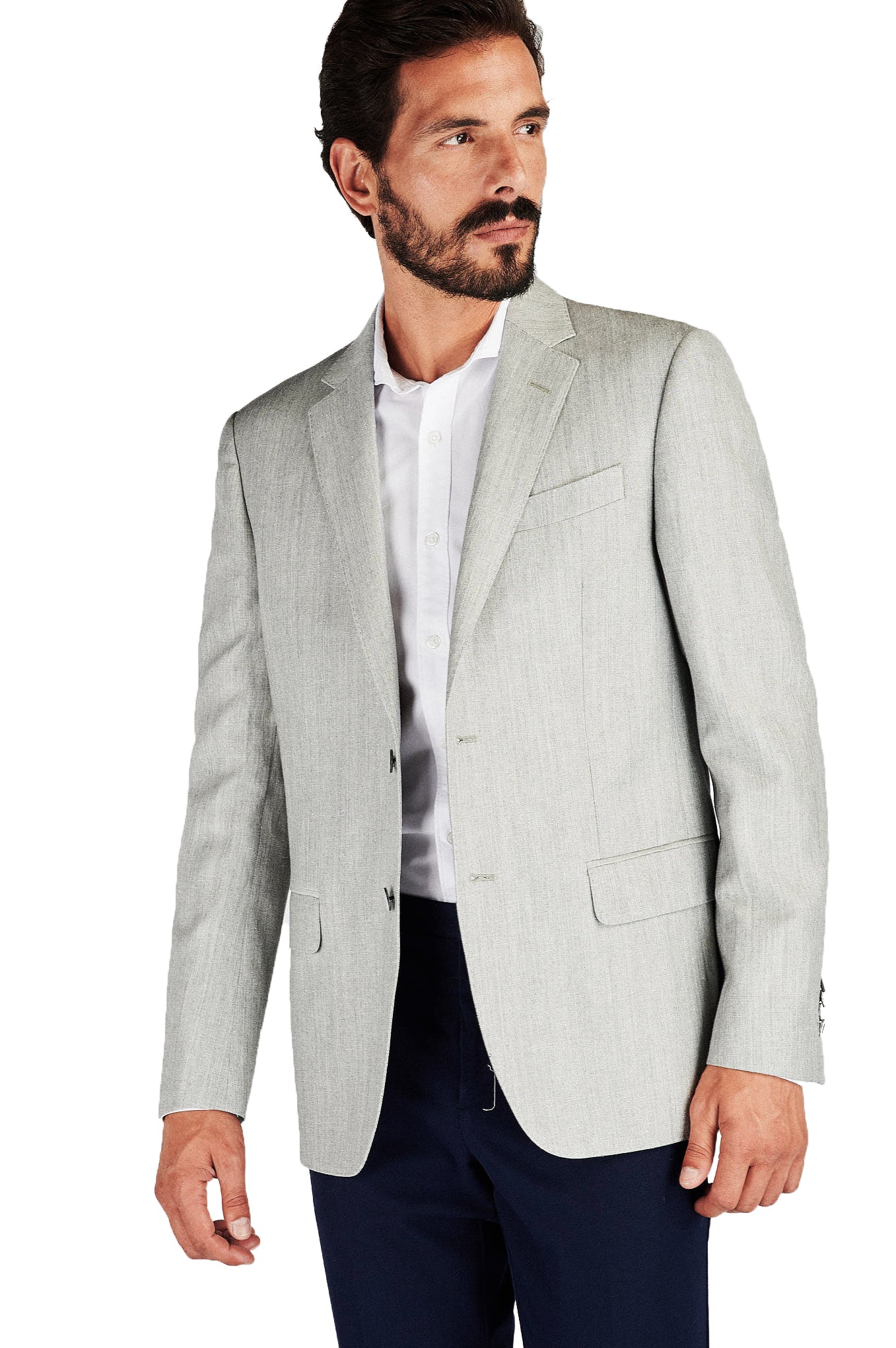 Men's Classic Slim Fit Blazer in linen and wool - Image 5