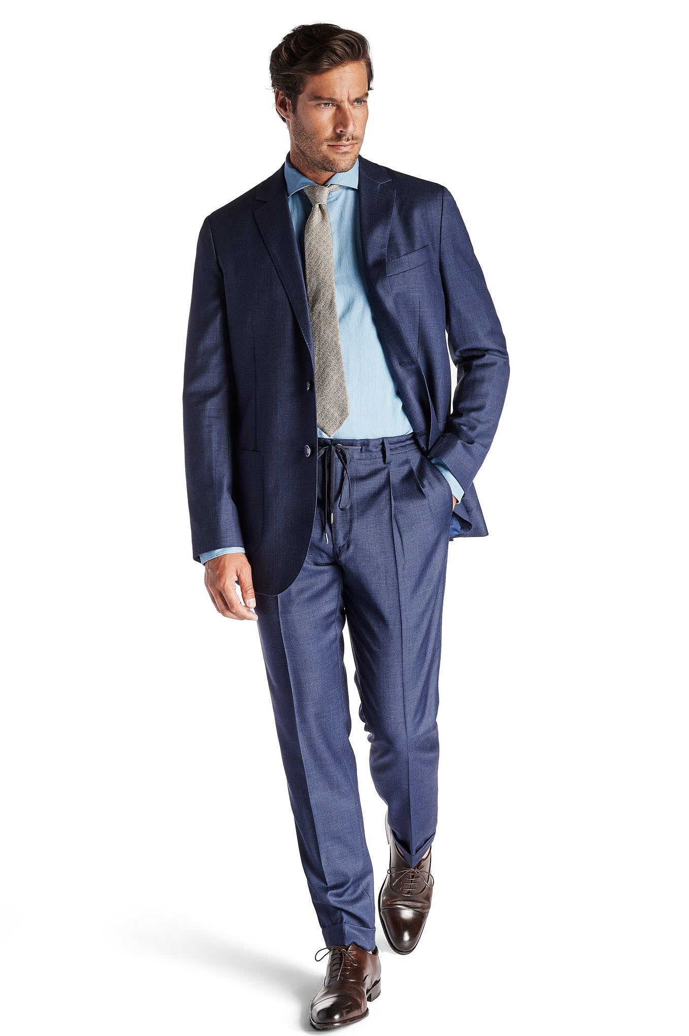 Men's Classic Slim Fit Checks Suit - Image 3