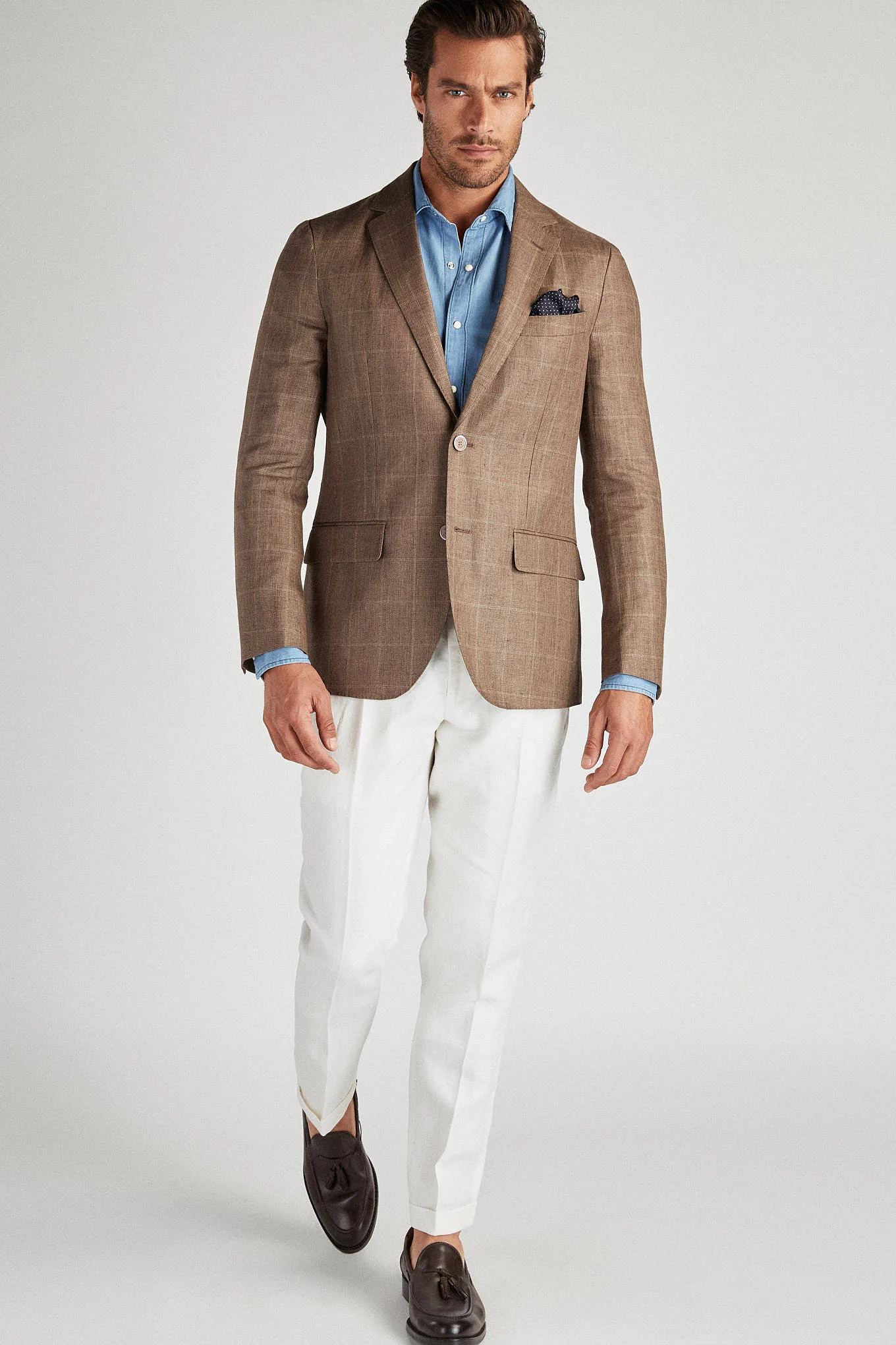 Men's Classic Slim Fit Linen Blazer - Image 5