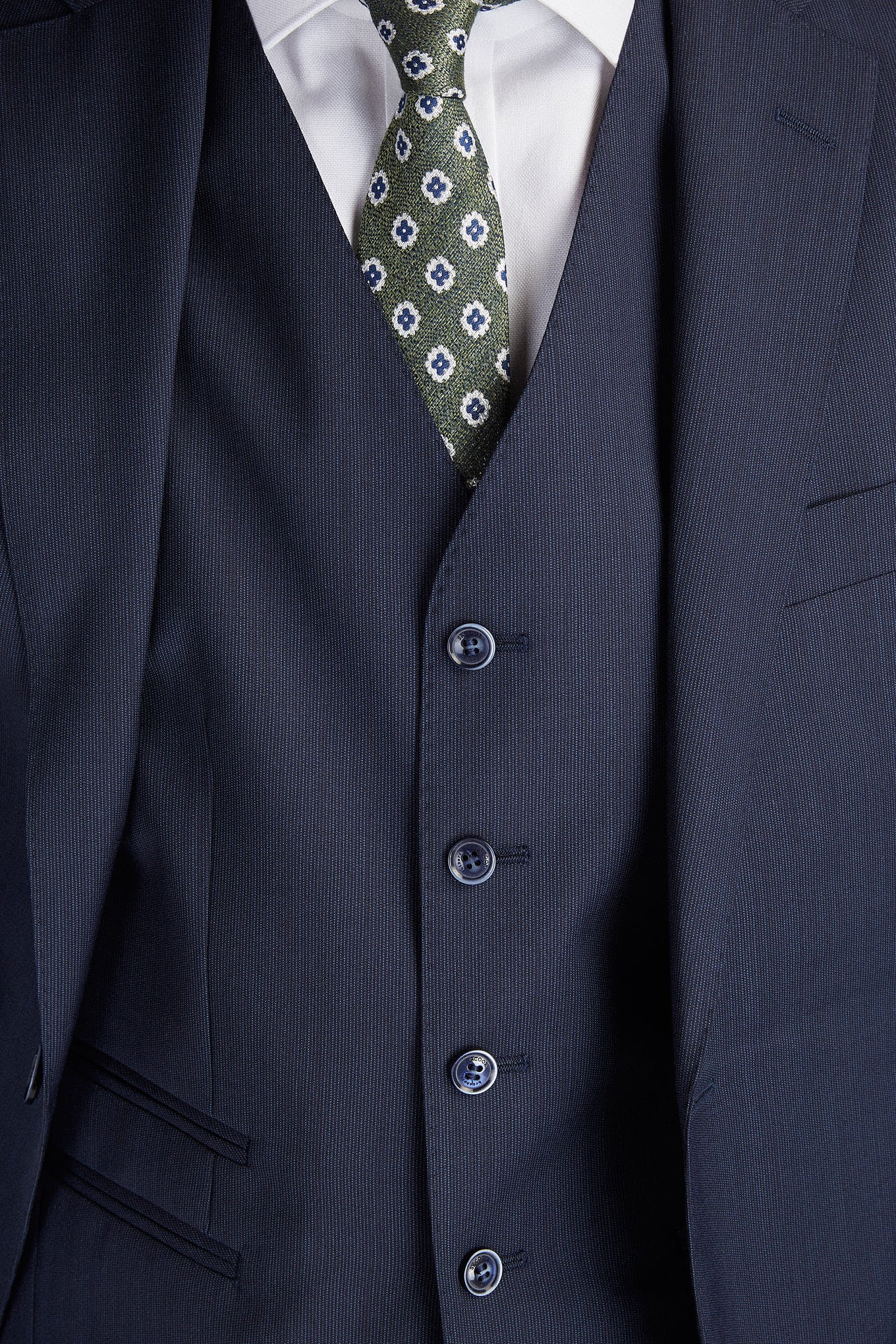 Men's Classic Slim Fit Suit with Pinstripe Waistcoat - Image 7