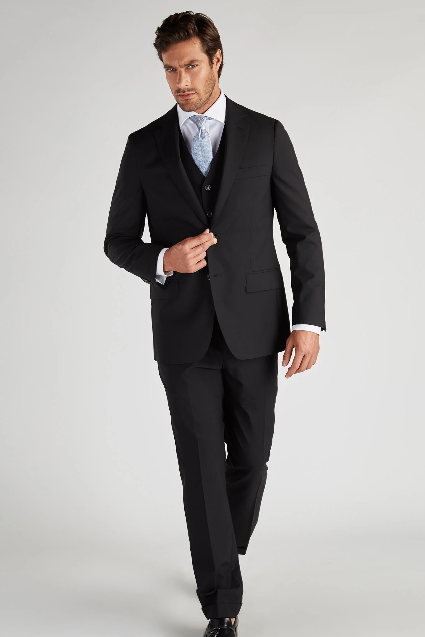 Men's Classic Slim Fit Suit with Plain Vest - Image 6