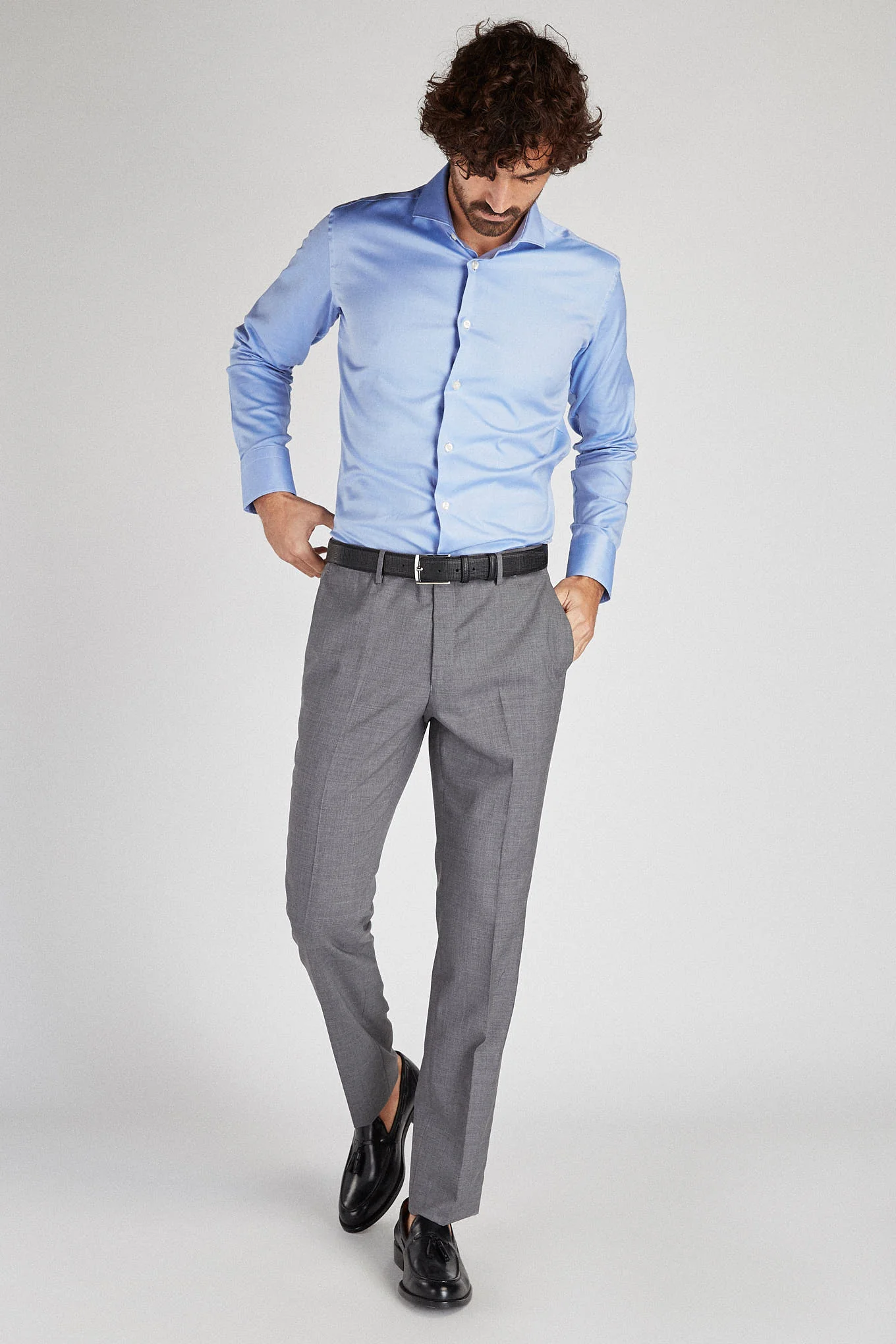 Men's Classic Slim Fit Wool Trousers