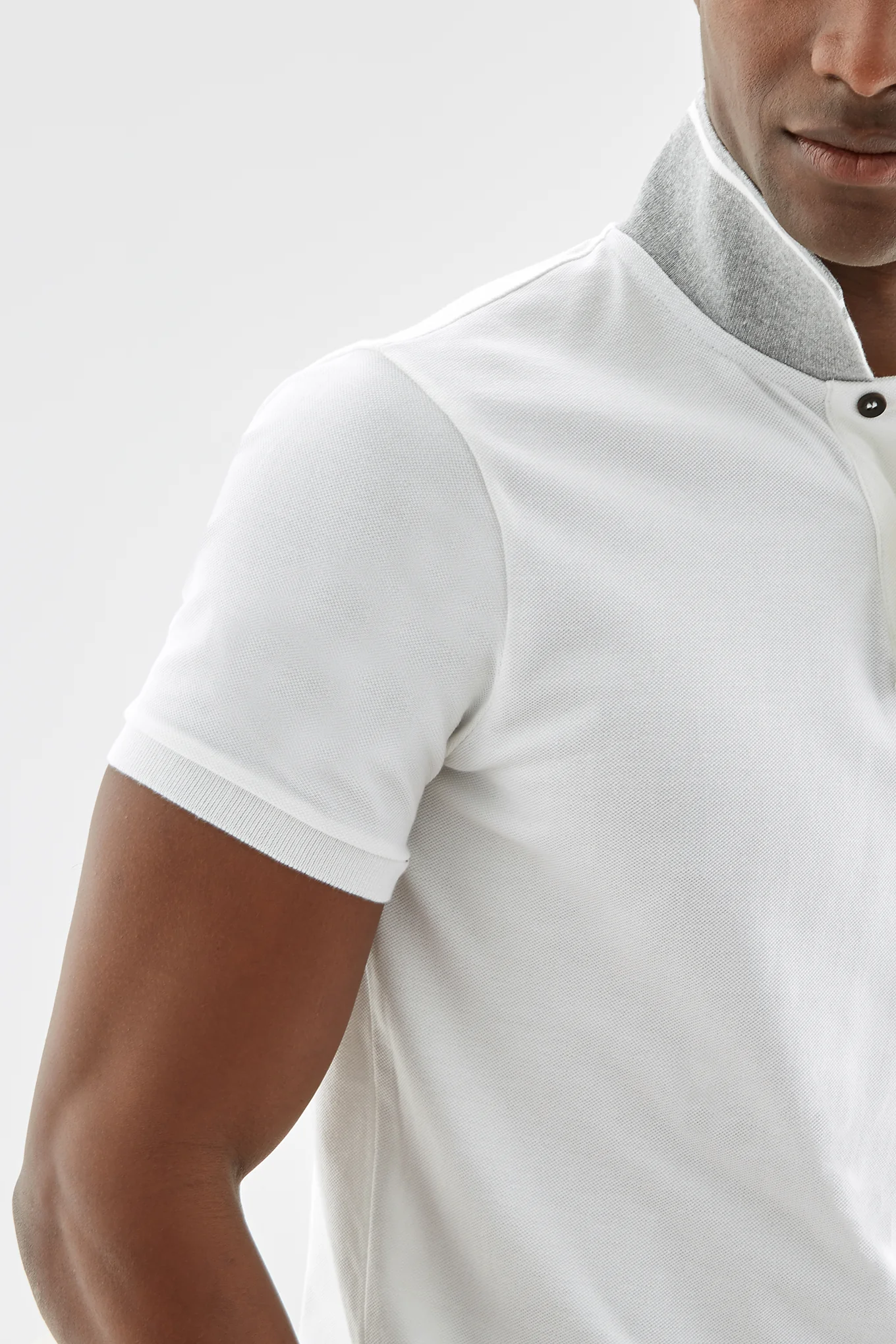 Men's Collar Stripe Slim Fit Polo Piquet Shirt - Image 29