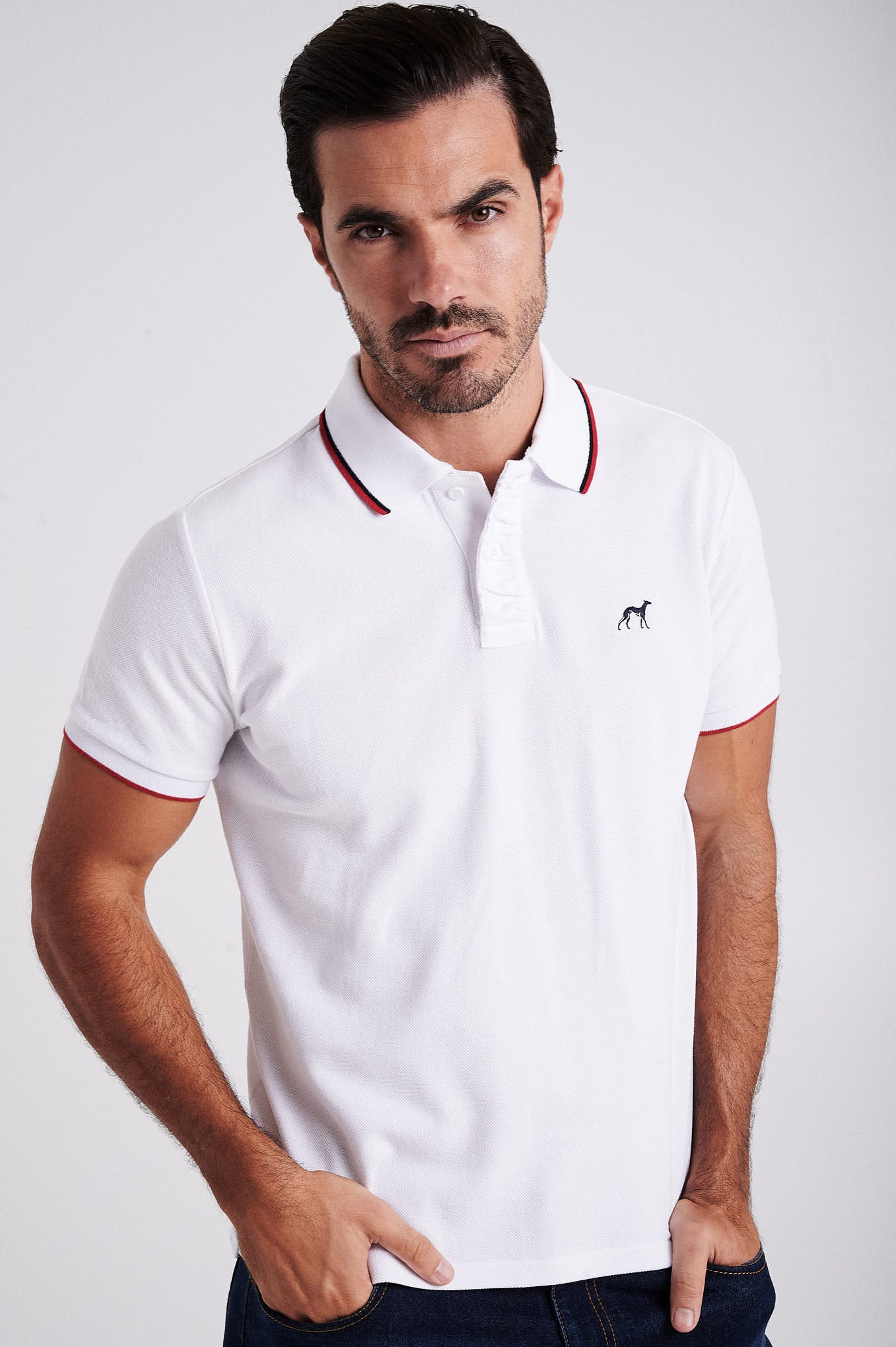 Men's cotton piquet polo with wrinkle placket - Image 39