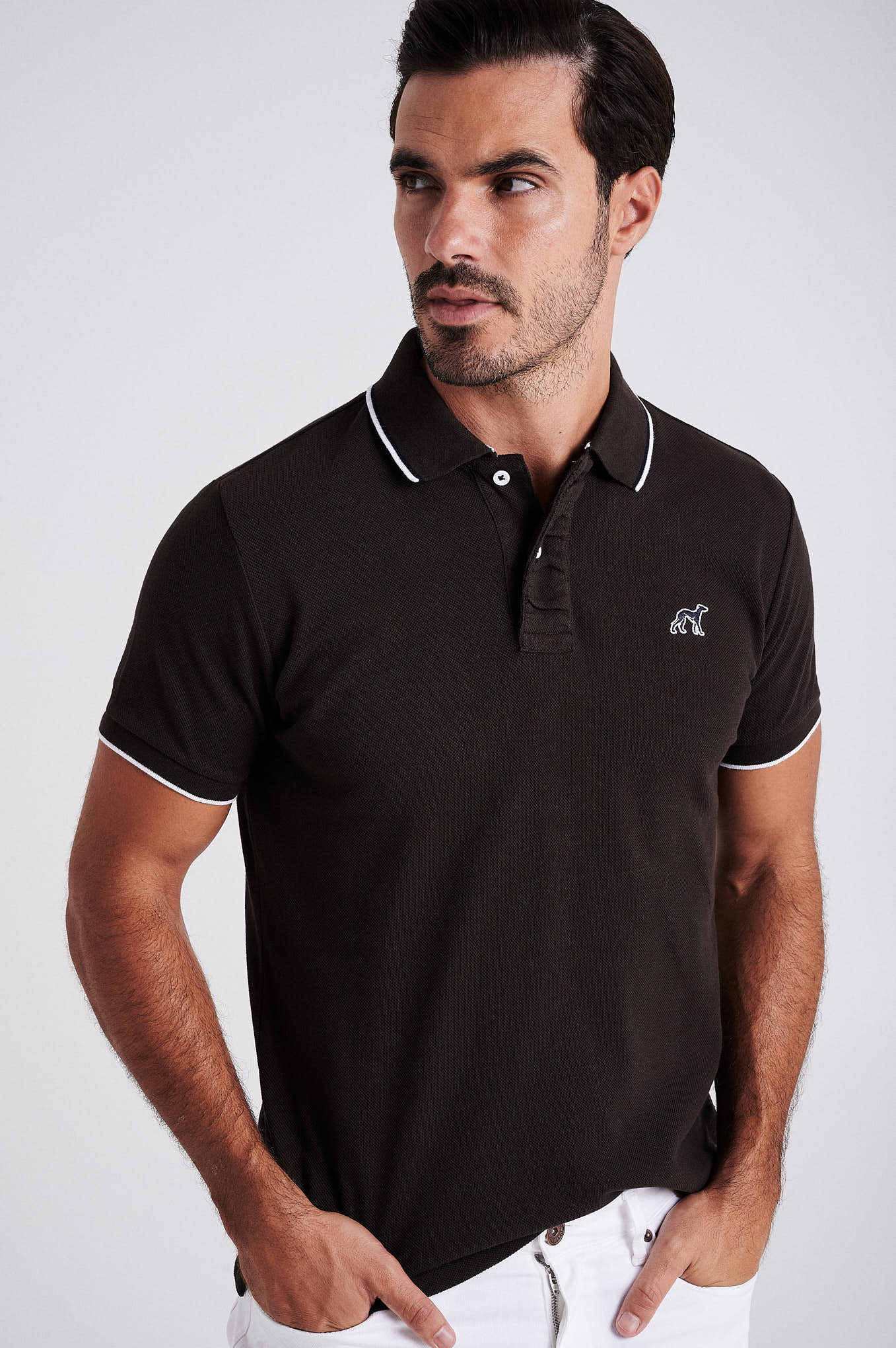 Men's cotton piquet polo with wrinkle placket - Image 4