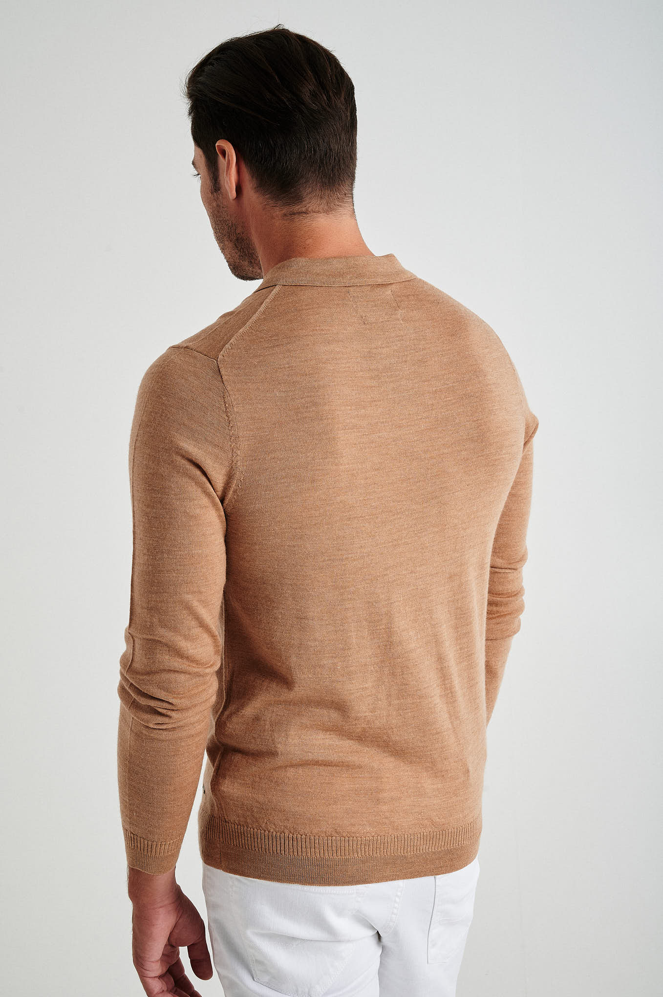Men's extrafine merino wool polo sweater - Image 15