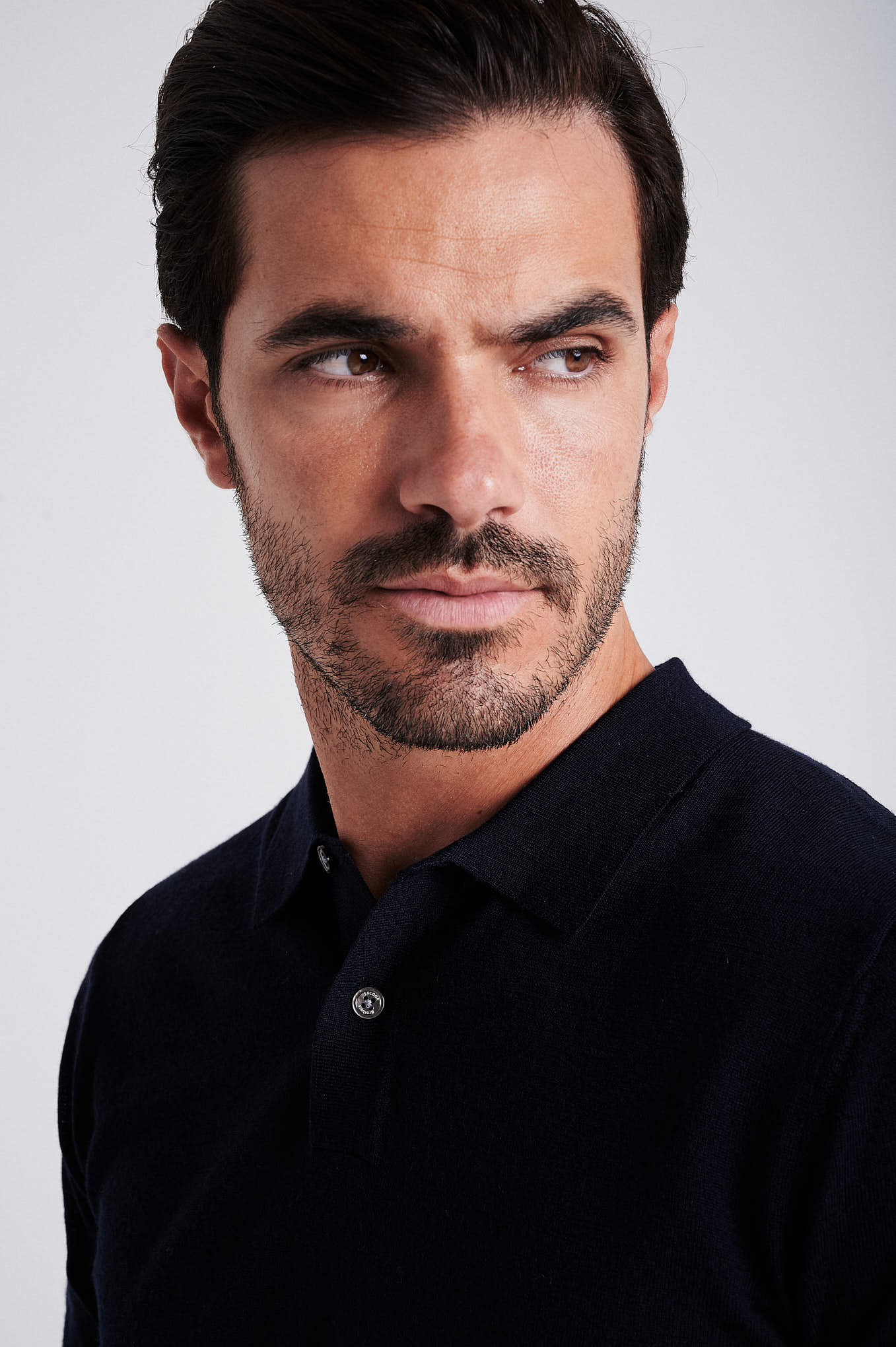 Men's extrafine merino wool polo sweater - Image 27