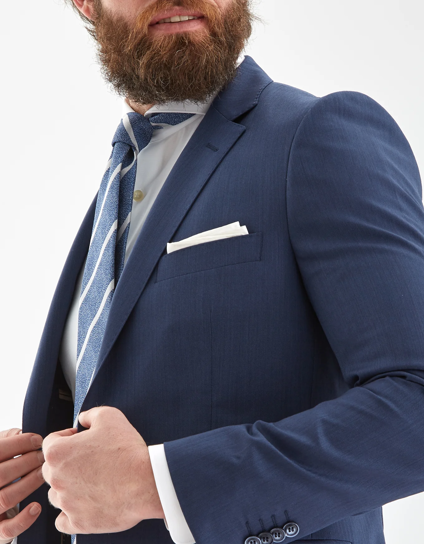 Men's Herringbone Serge Slim Fit Suit - Image 3