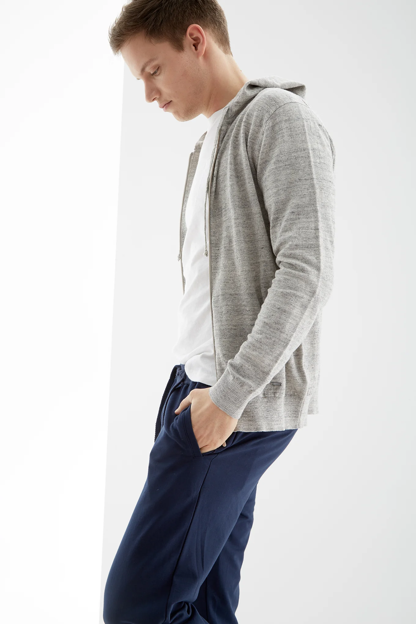 Men's Knit Hooded Jacket
