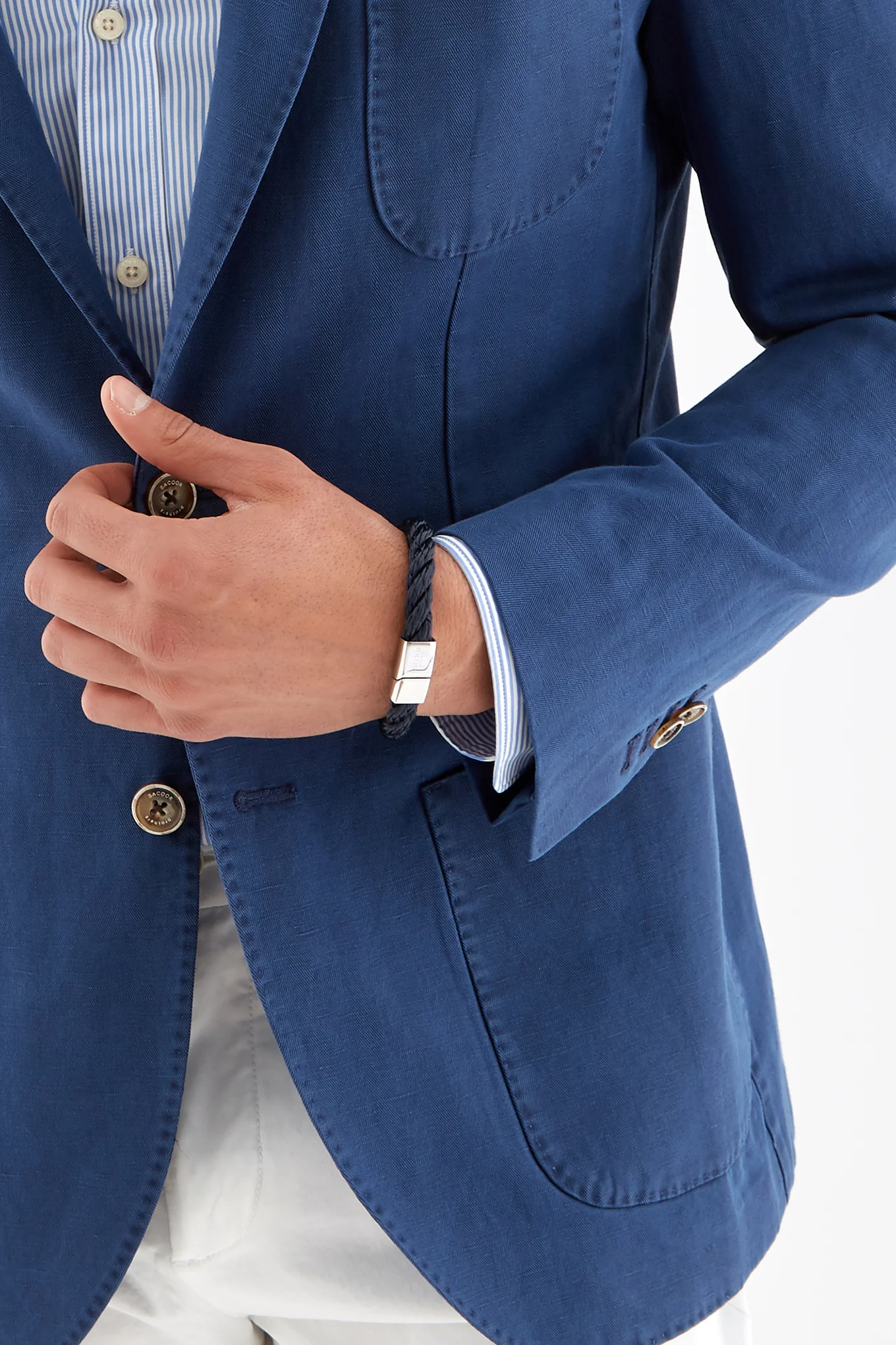 Men's Linen and Cotton Slim Fit Blazer - Image 4