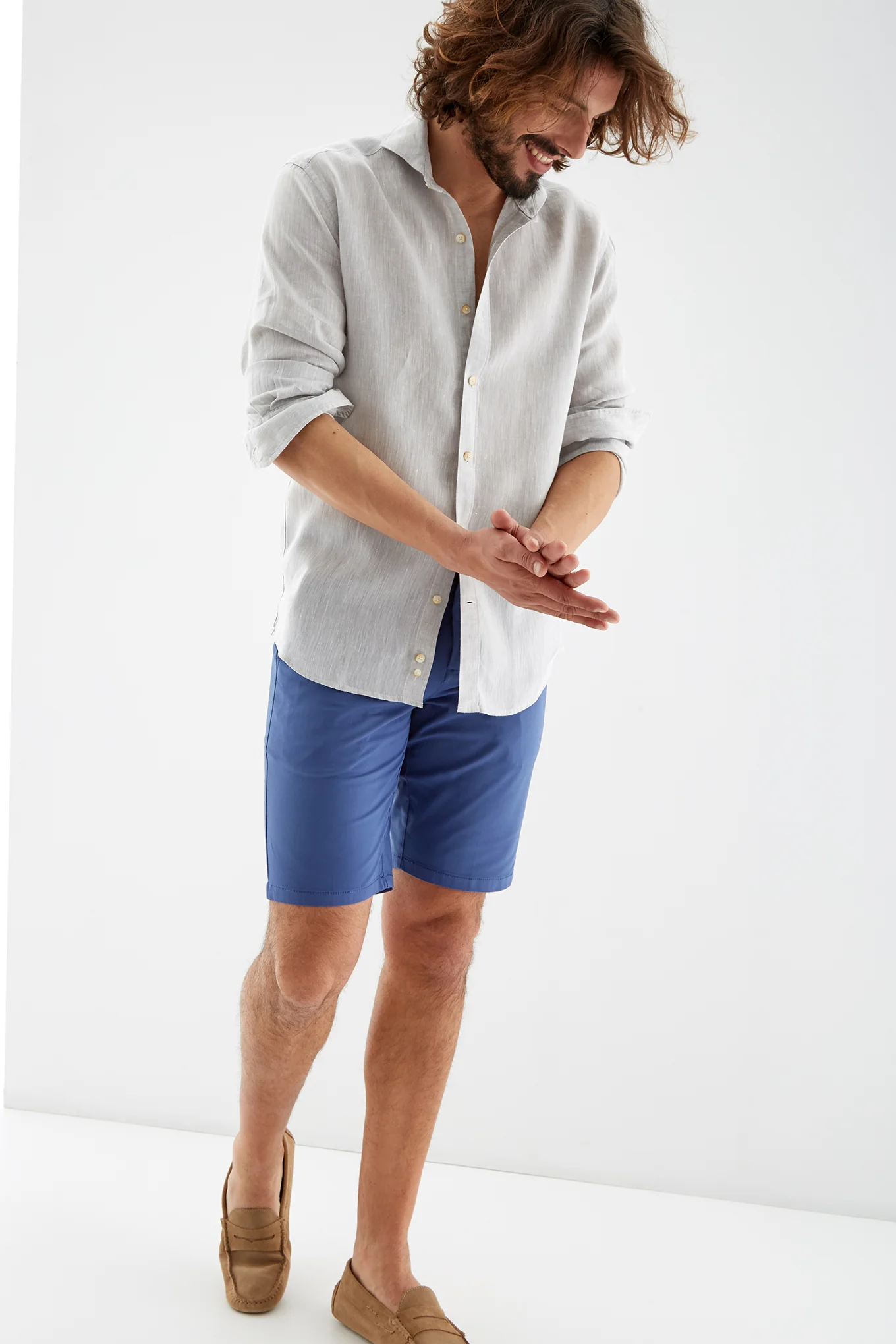 Men's Linen Plain Slim Fit Sports Shirt