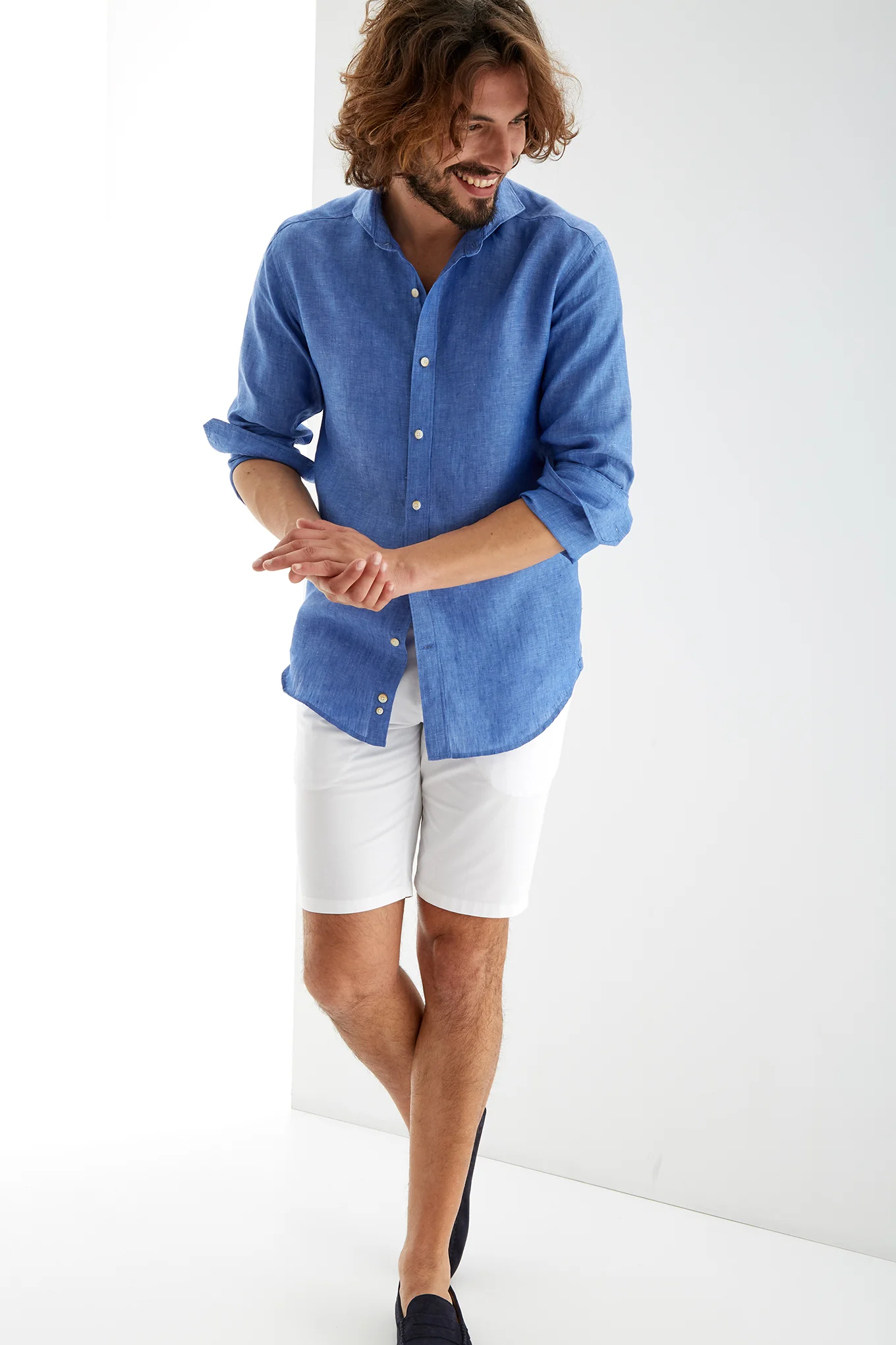 Men's Linen Plain Slim Fit Sports Shirt