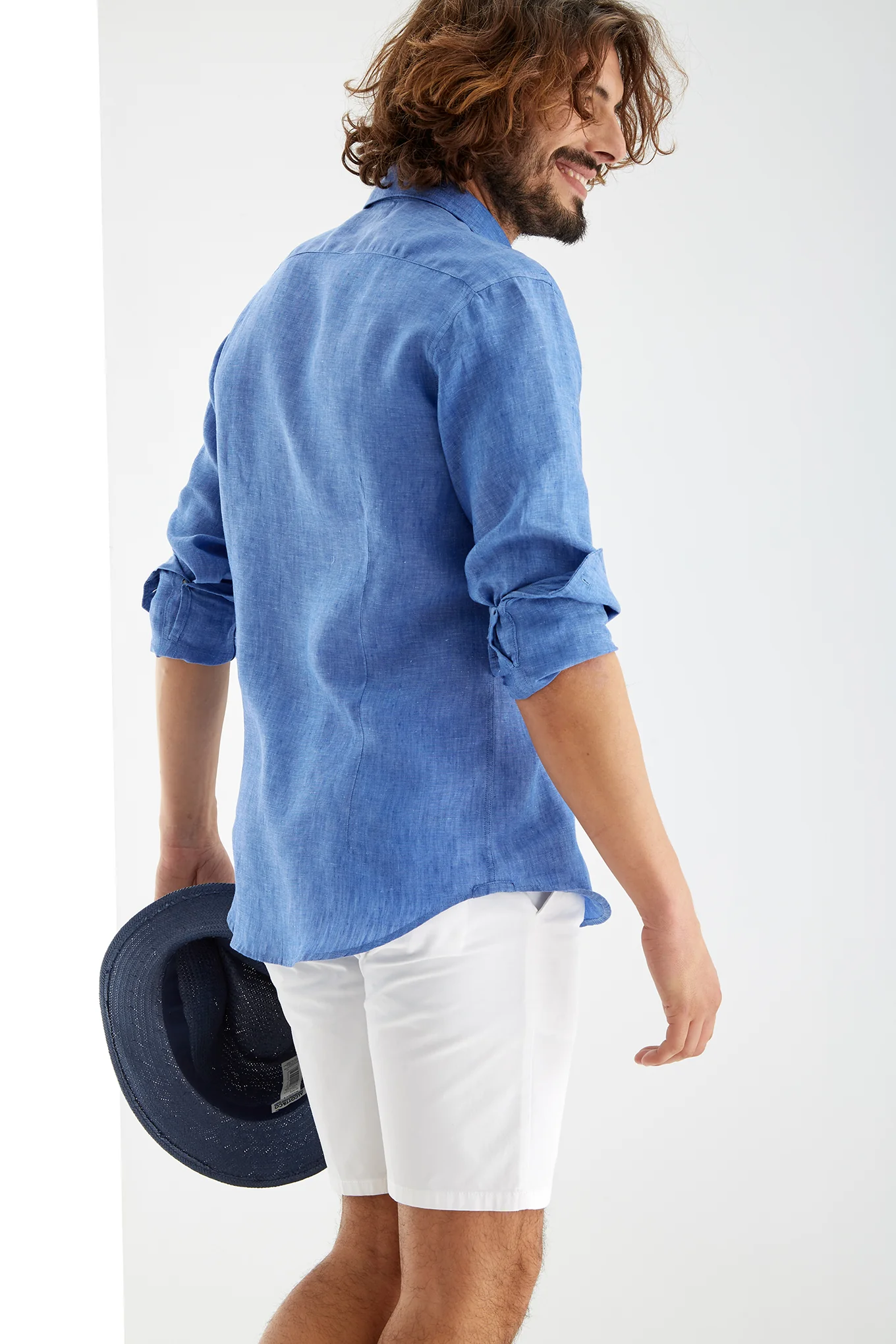 Men's Linen Plain Slim Fit Sports Shirt - Image 2