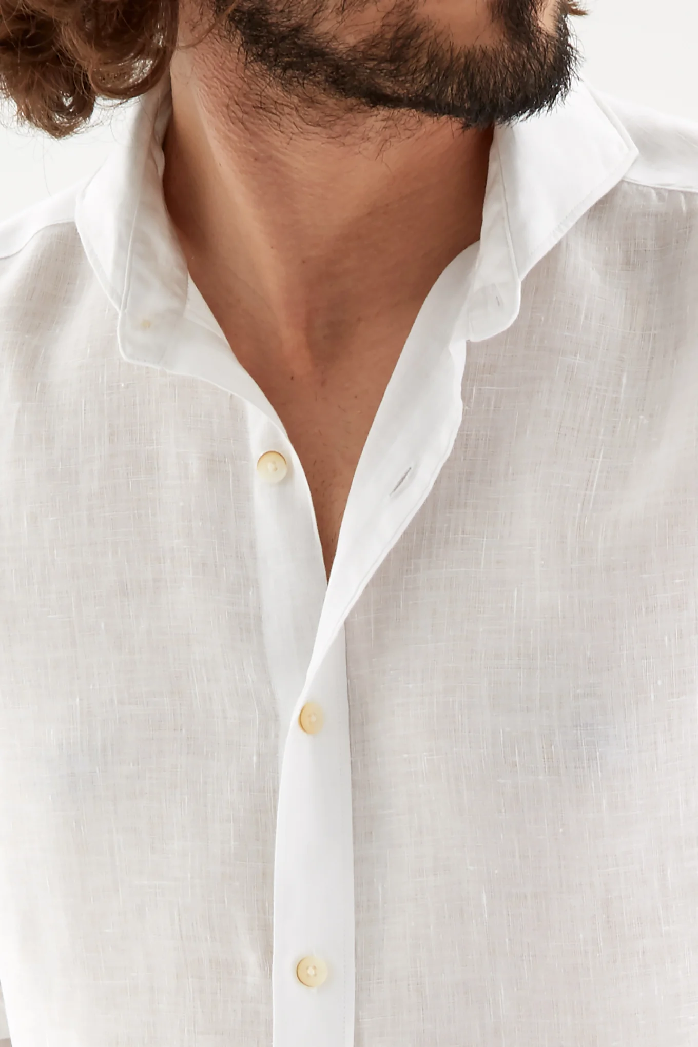 Men's Linen Plain Slim Fit Sports Shirt - Image 3