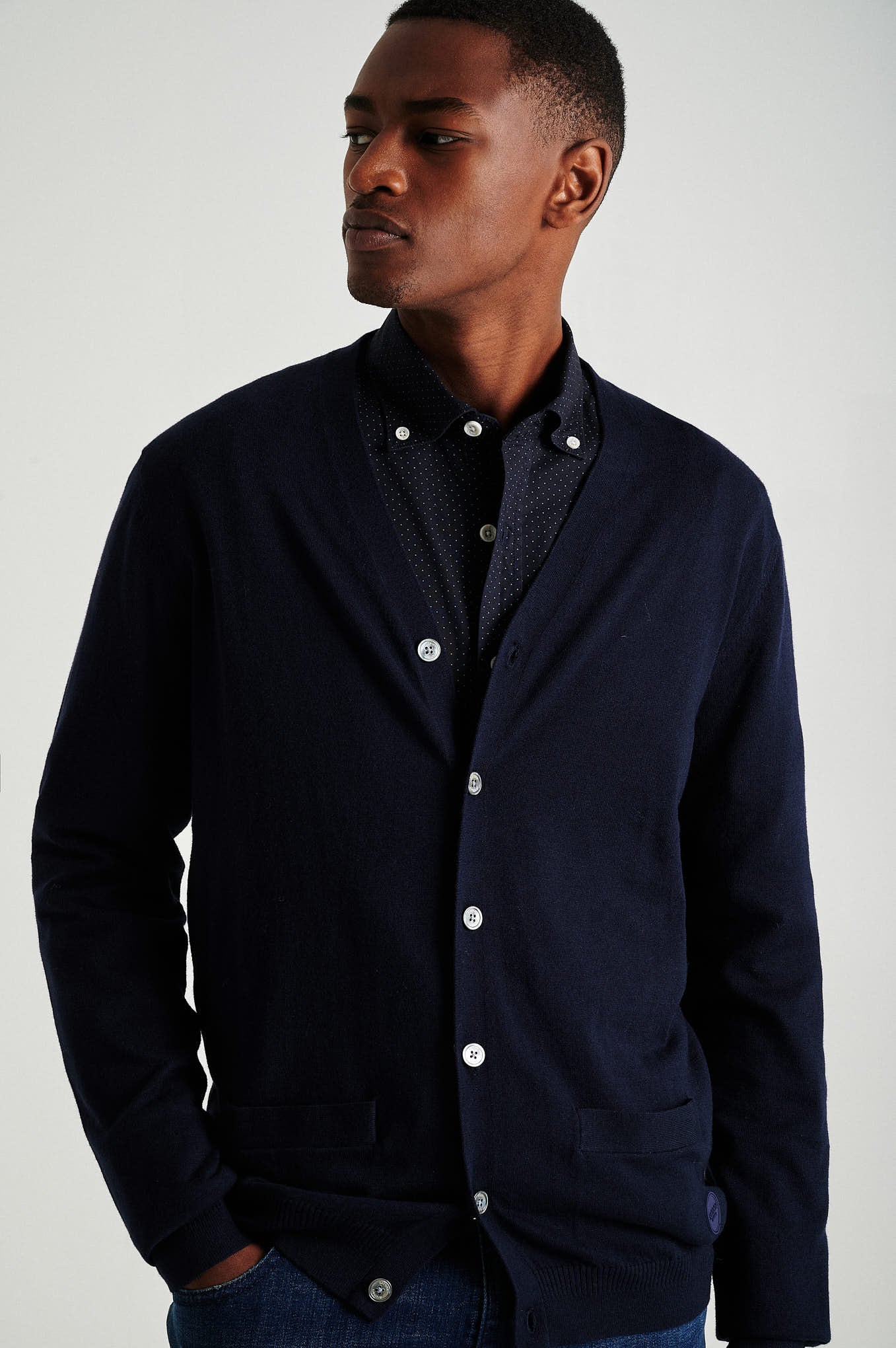 Men's long sleeve Coolmax blend cardigan - Image 13