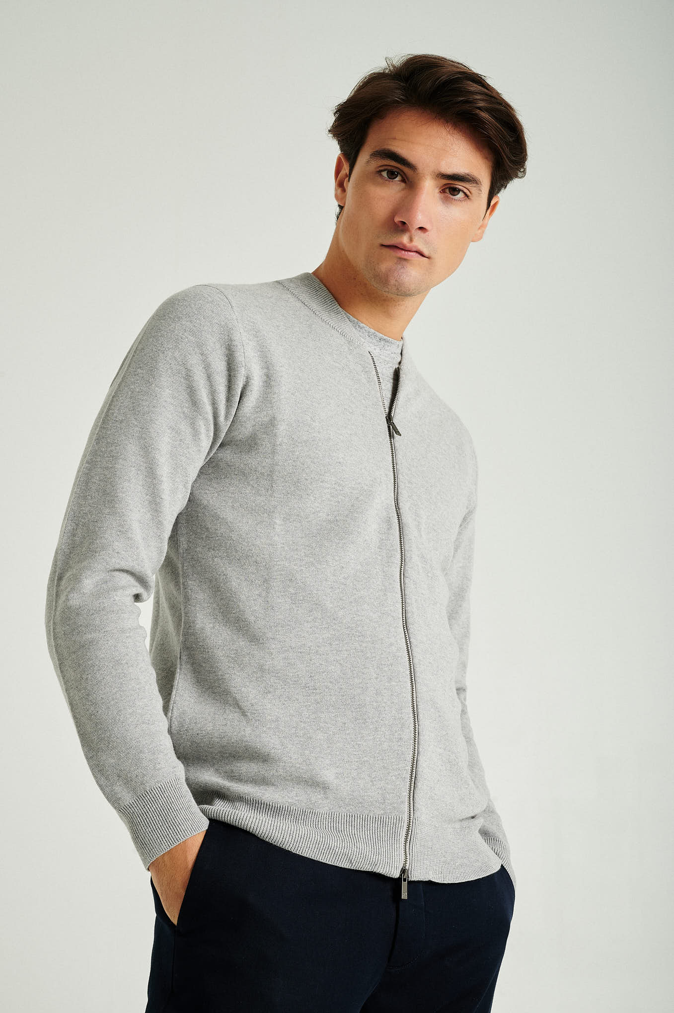Men's long sleeve Coolmax blend cardigan with zipper - Image 37
