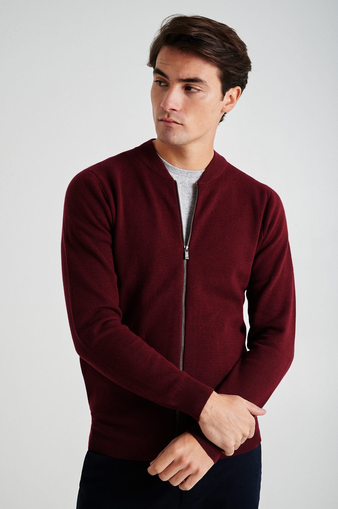 Men's long sleeve Coolmax blend cardigan with zipper - Image 5
