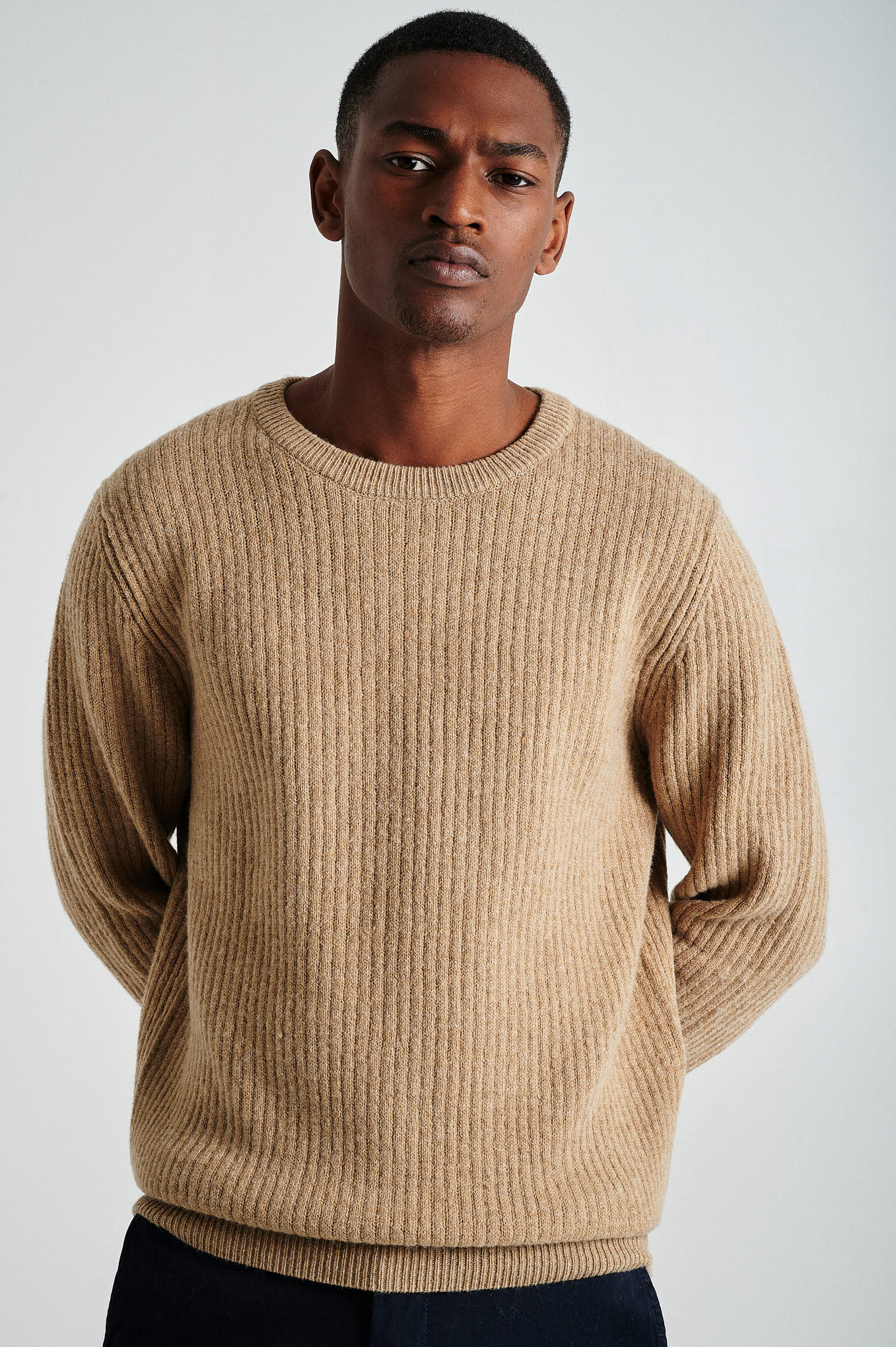 Men's long sleeve crew neck ribbed sweater - Image 5
