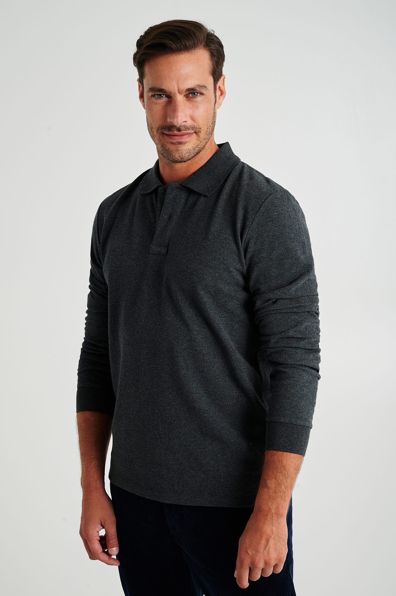 Men's long sleeve organic cotton piquet polo - Image 7