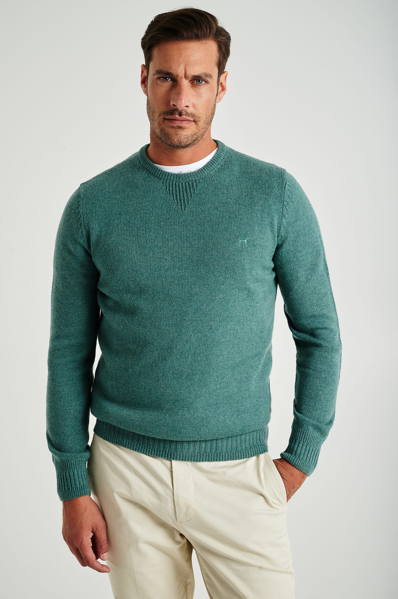 Men's machine washable crew neck sweater - Image 55